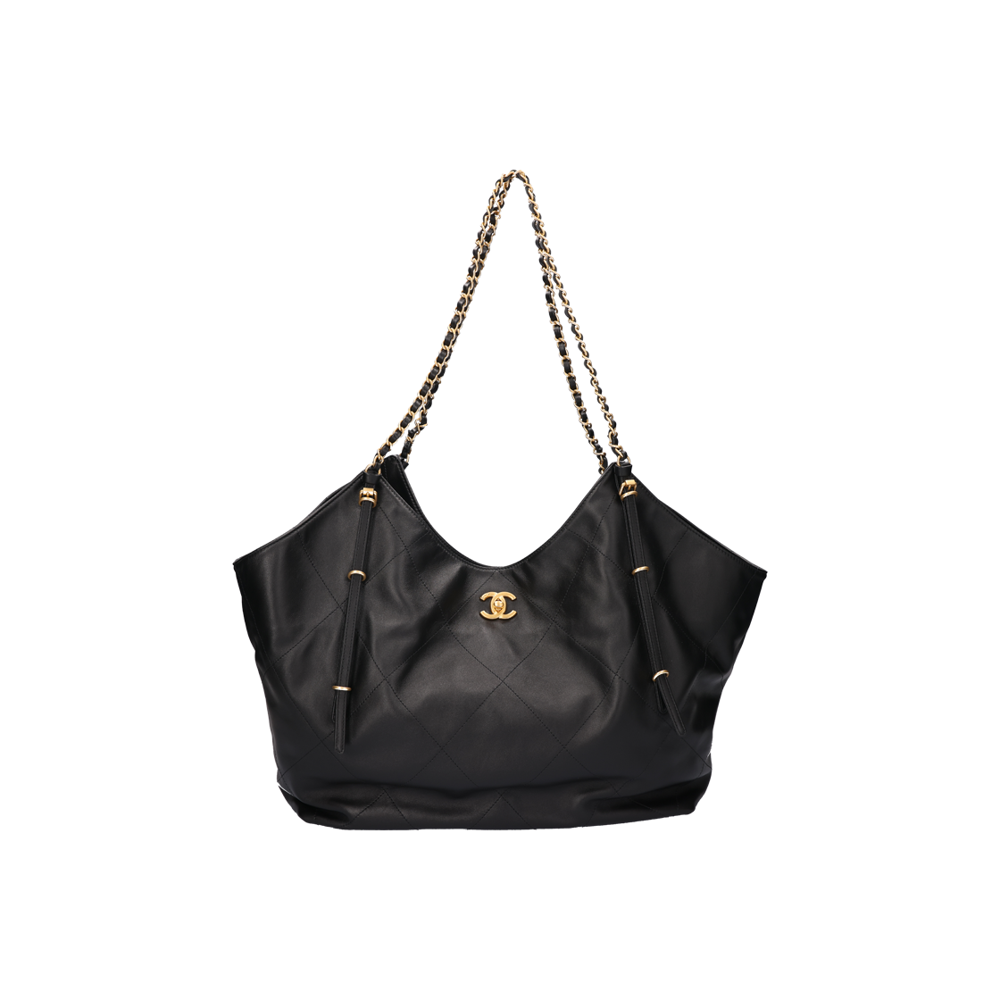 ITON2JHCVOTJ Chanel Maxi Shopping Bag Calfskin Black Gold-Tone Hardware