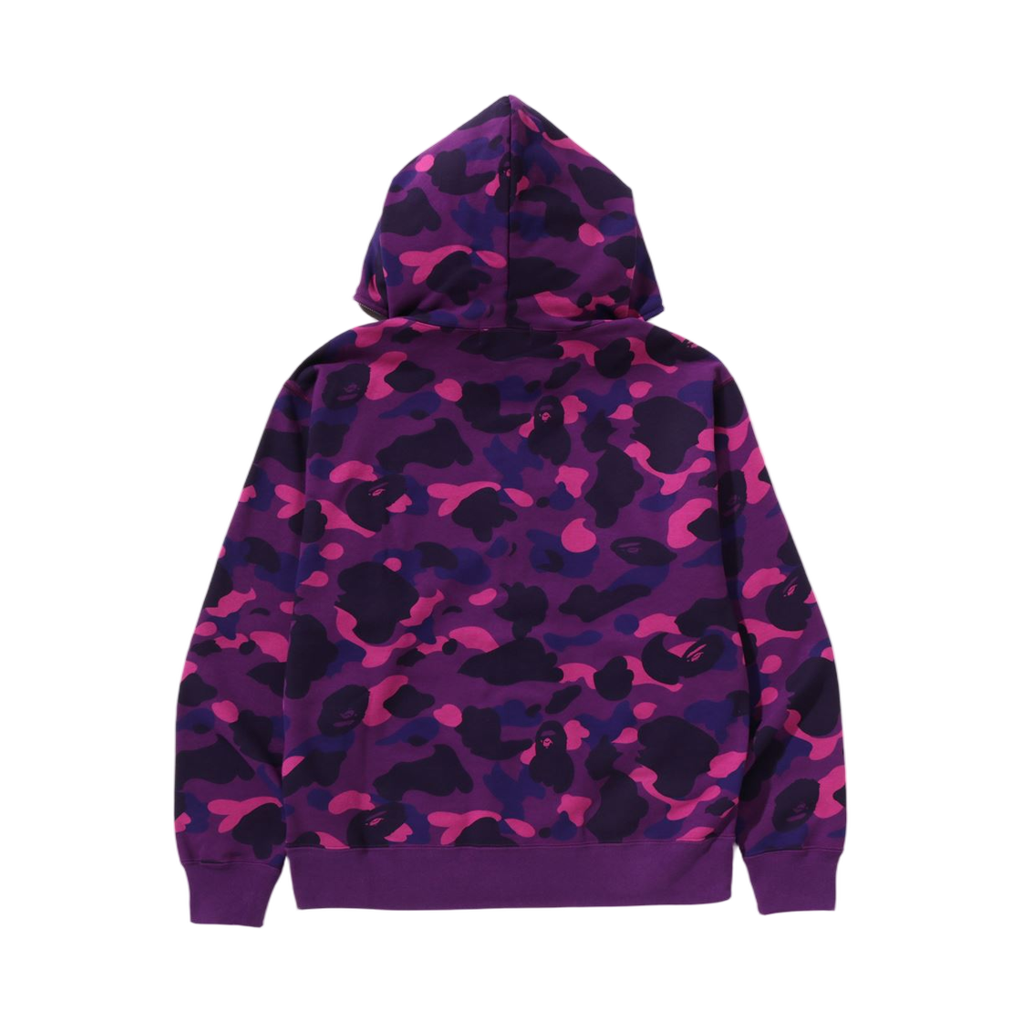 베이프 원 포인트 컬러 카모 크롭 풀 집 후드 퍼플(BAPE One Point Color Camo Cropped Full Zip Hoodie Purple) - 2