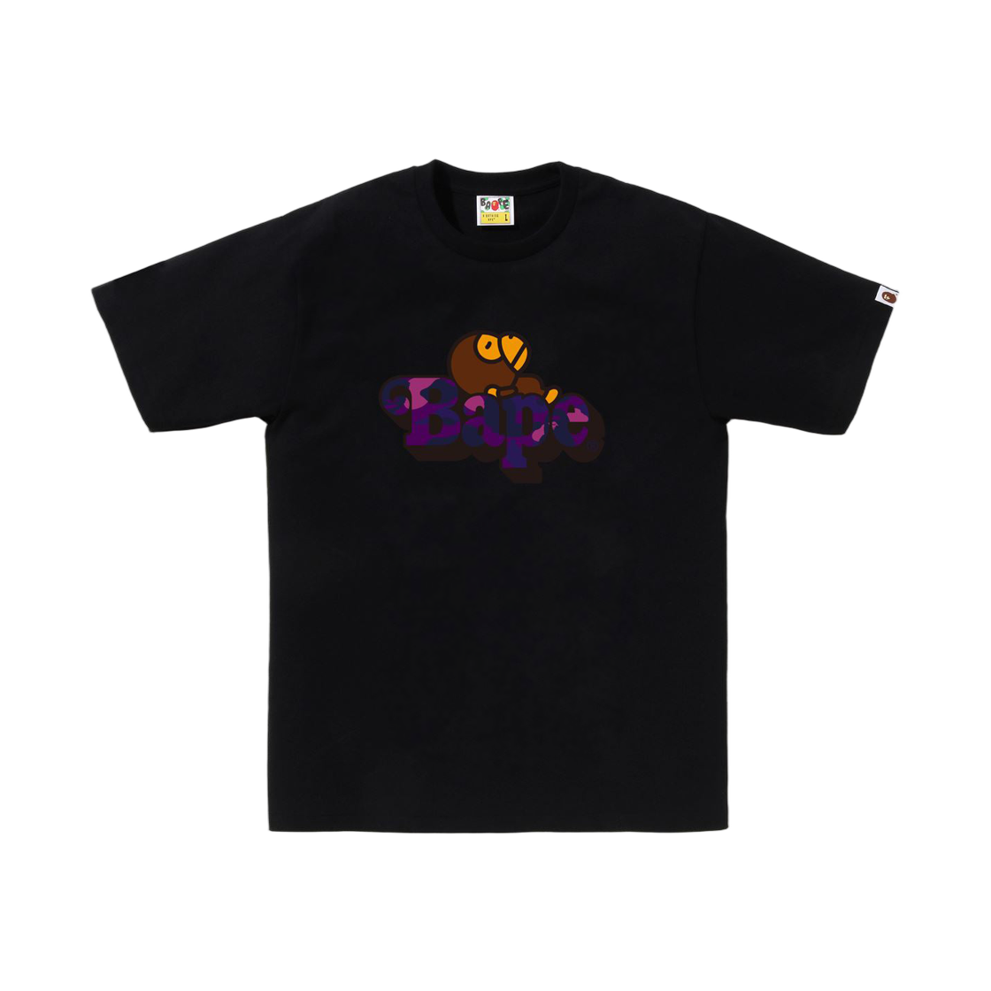 2L80-110-005 BAPE Color Camo Milo On Bape T-Shirt Black Purple