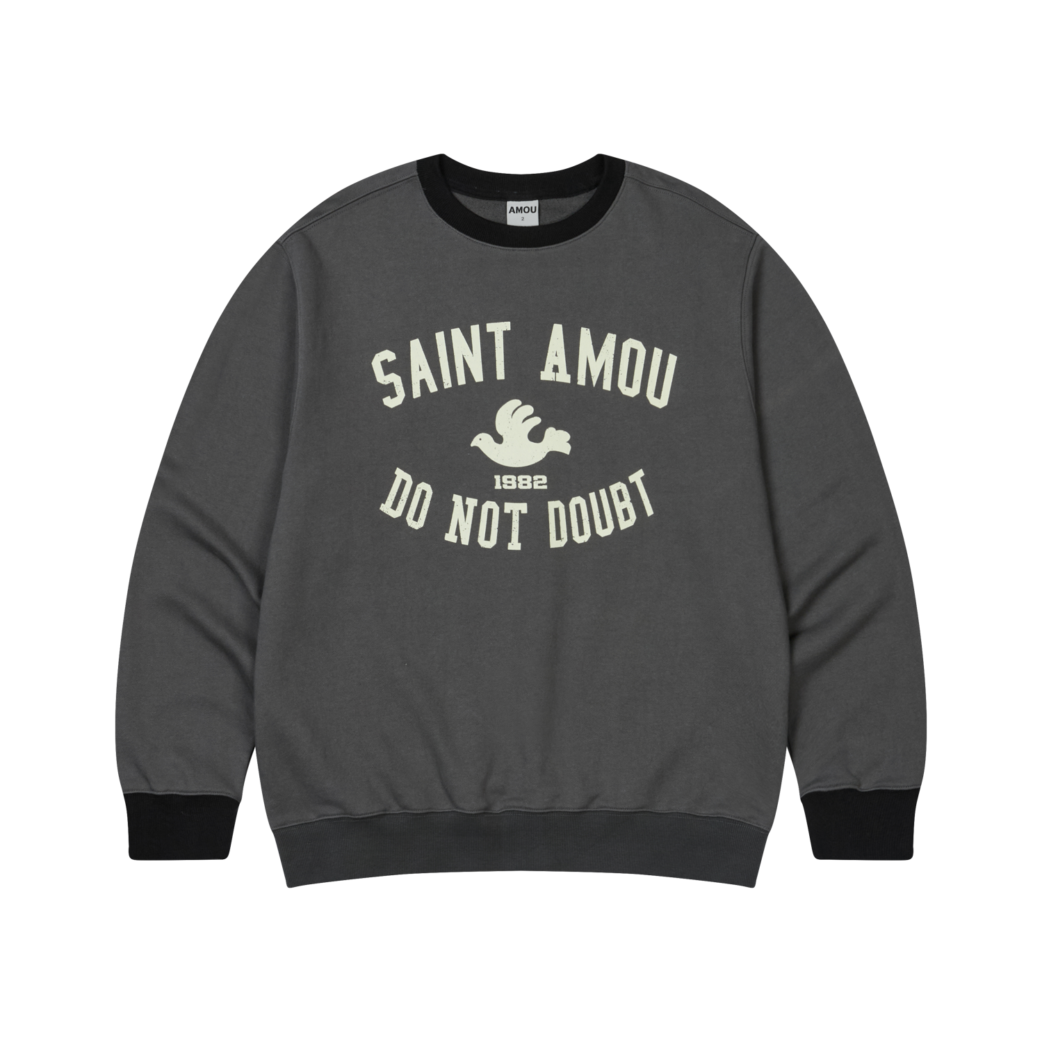 아모우 세인트 아모우 링거 스웨트 셔츠 챠콜 그레이(AMOU Saint Amou Ringer Sweat Shirts Charcoal Gray)