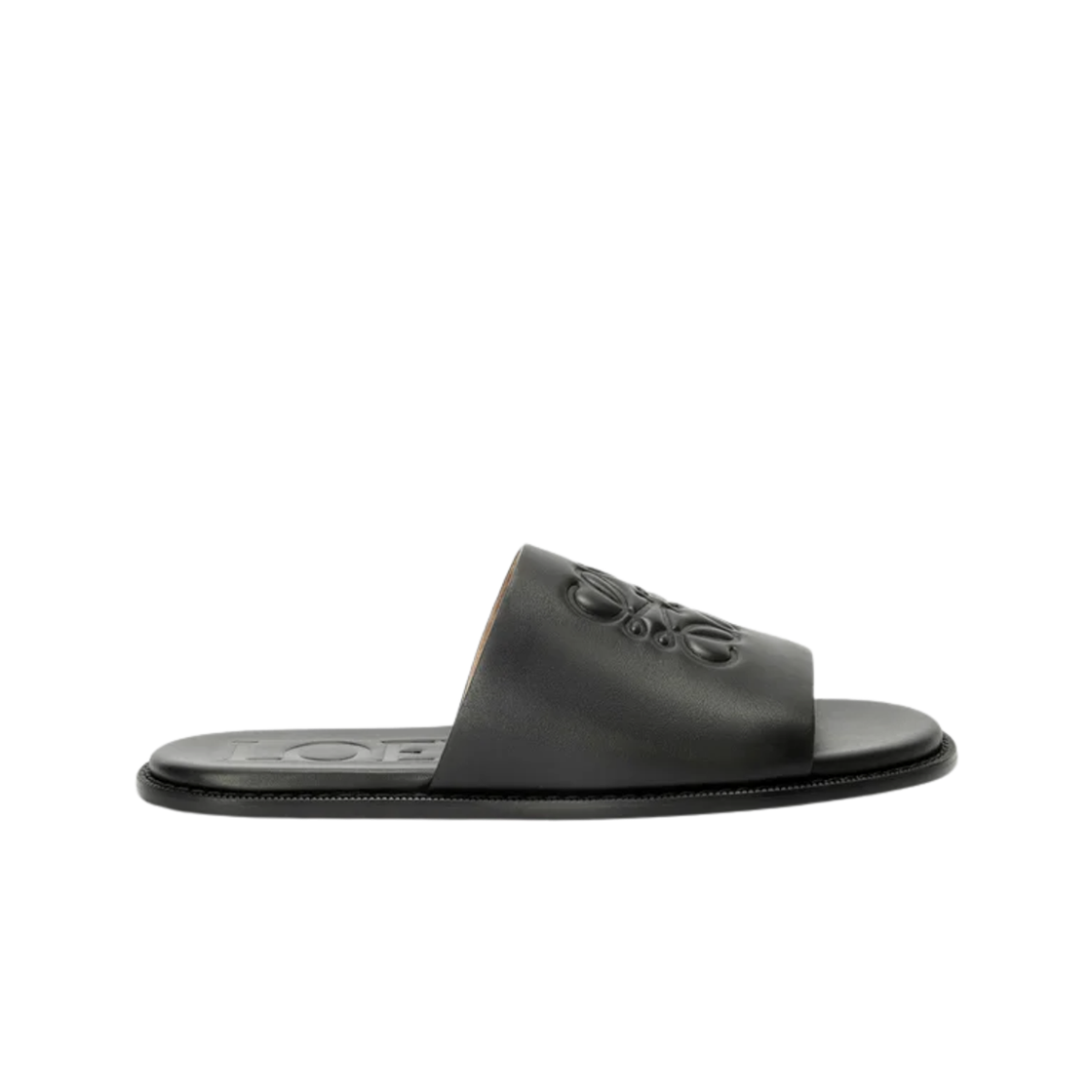 로에베 소프트 카프스킨 플렉스 애너그램 슬라이드 블랙(Loewe Soft Calfskin Flex Anagram Slide Black)