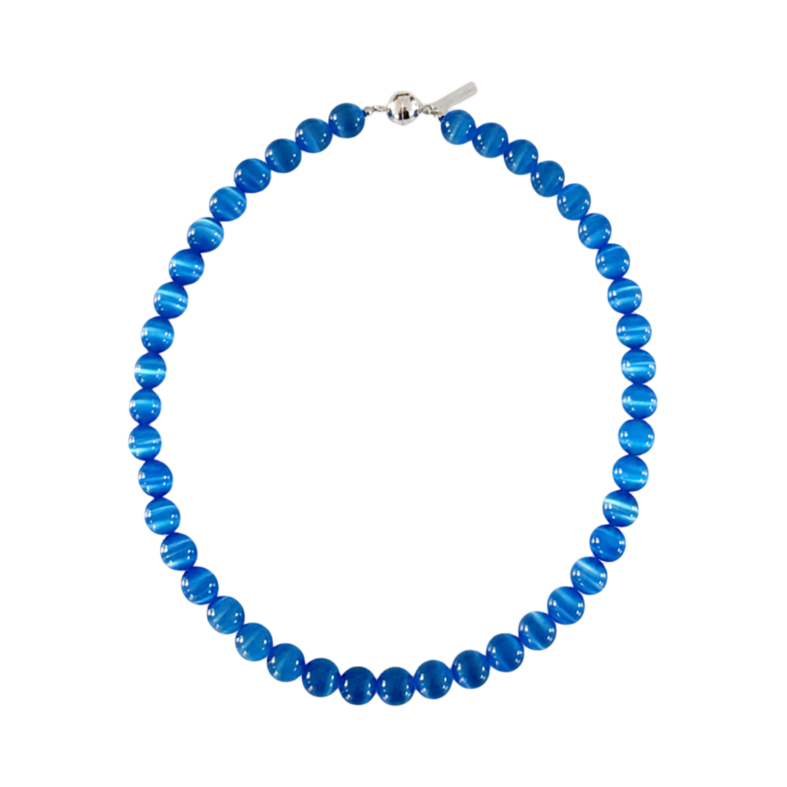 어거스트하모니 925실버 블루 캣츠 아이 네크리스(August Harmony 925silver Blue Cats Eye Necklace)