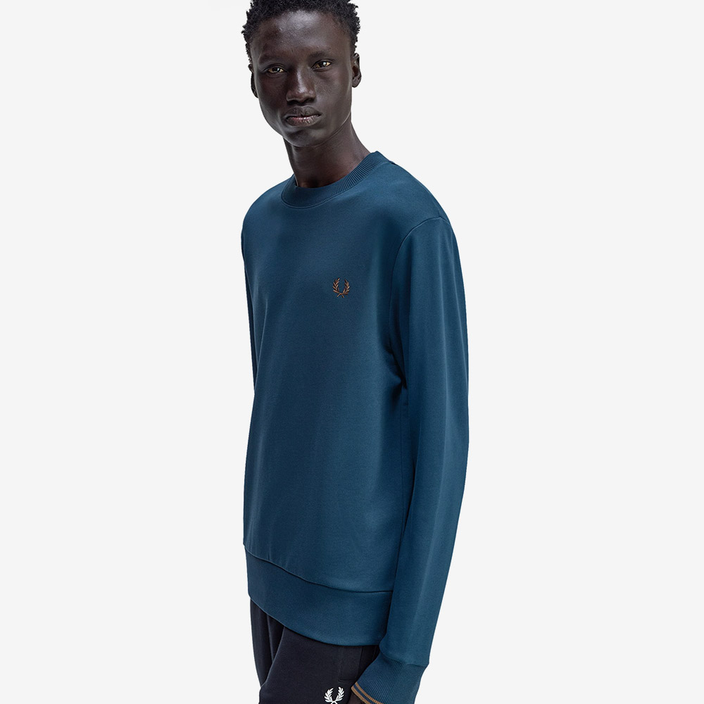 프레드페리 크루넥 스웻셔츠 다크페트롤 쉐이디드 스톤(Fred Perry Crew Neck Sweatshirt Dark PetroLong Sleevehaded Stone) - 2