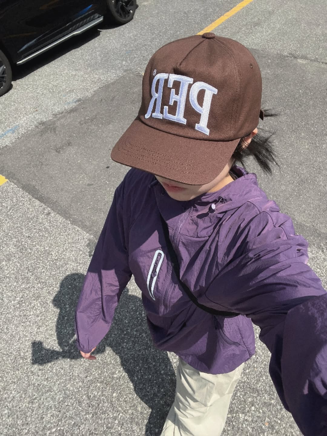 Permanent Archive 5-Panel PER Cap Brown 착용 스타일