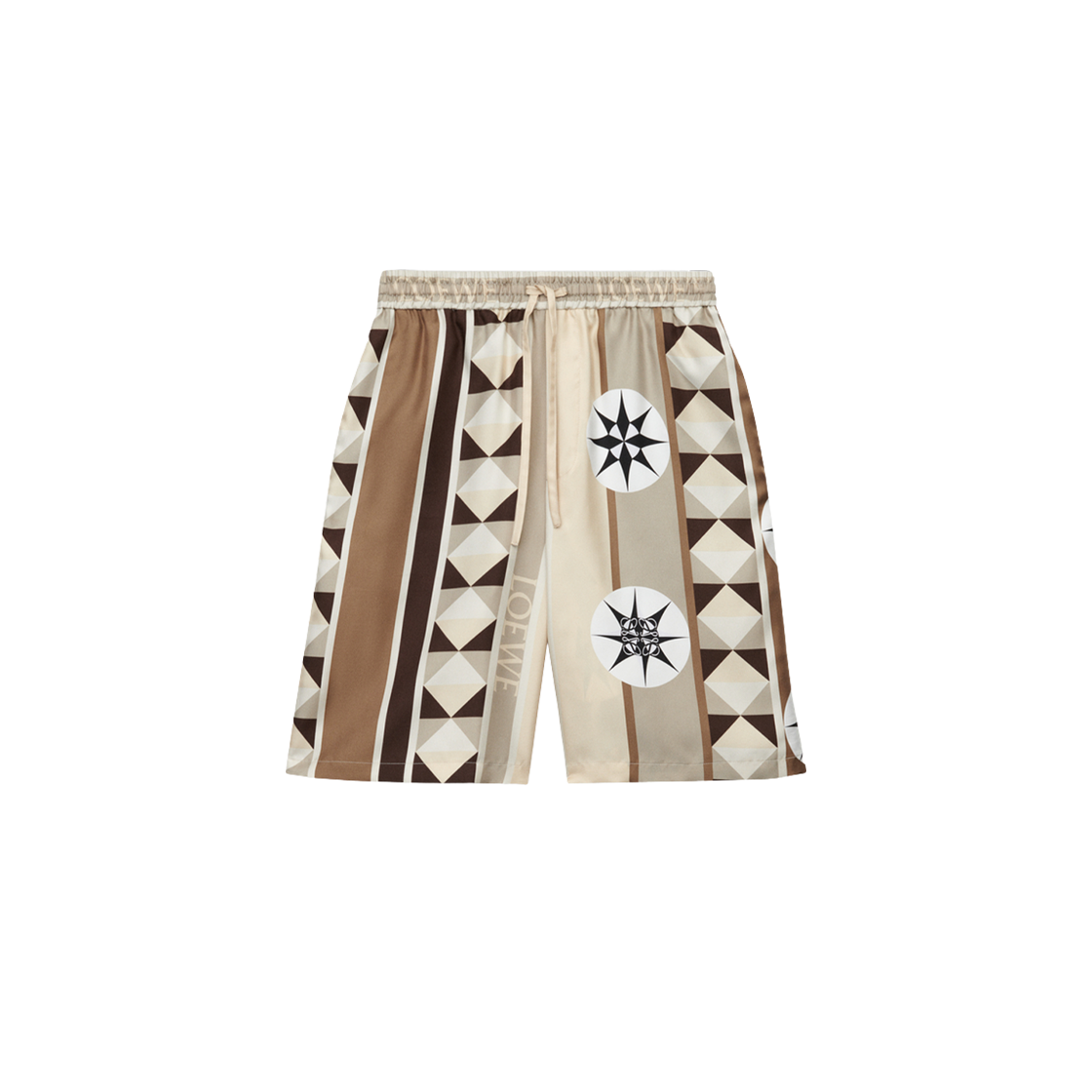 H616Y1AX23-3046 Loewe Silk Shorts Beige Multicolor