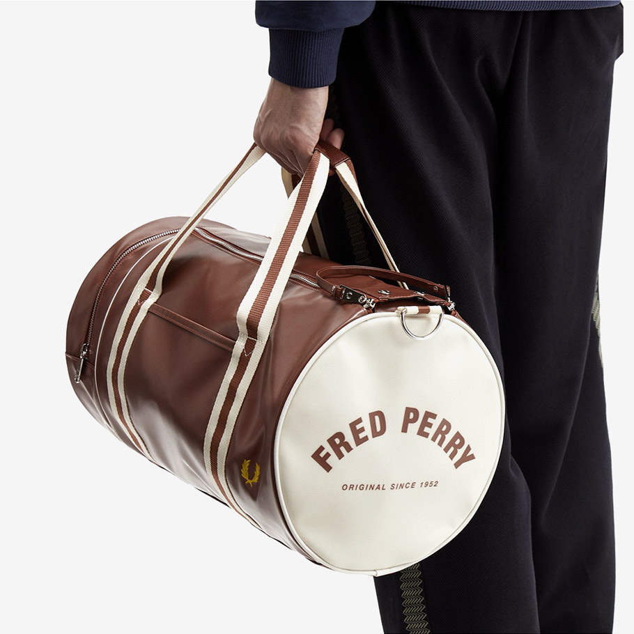 프레드페리 클래식 배럴 백 탄 에크루(Fred Perry Classic Barrel Bag Tan Ecru) - 4