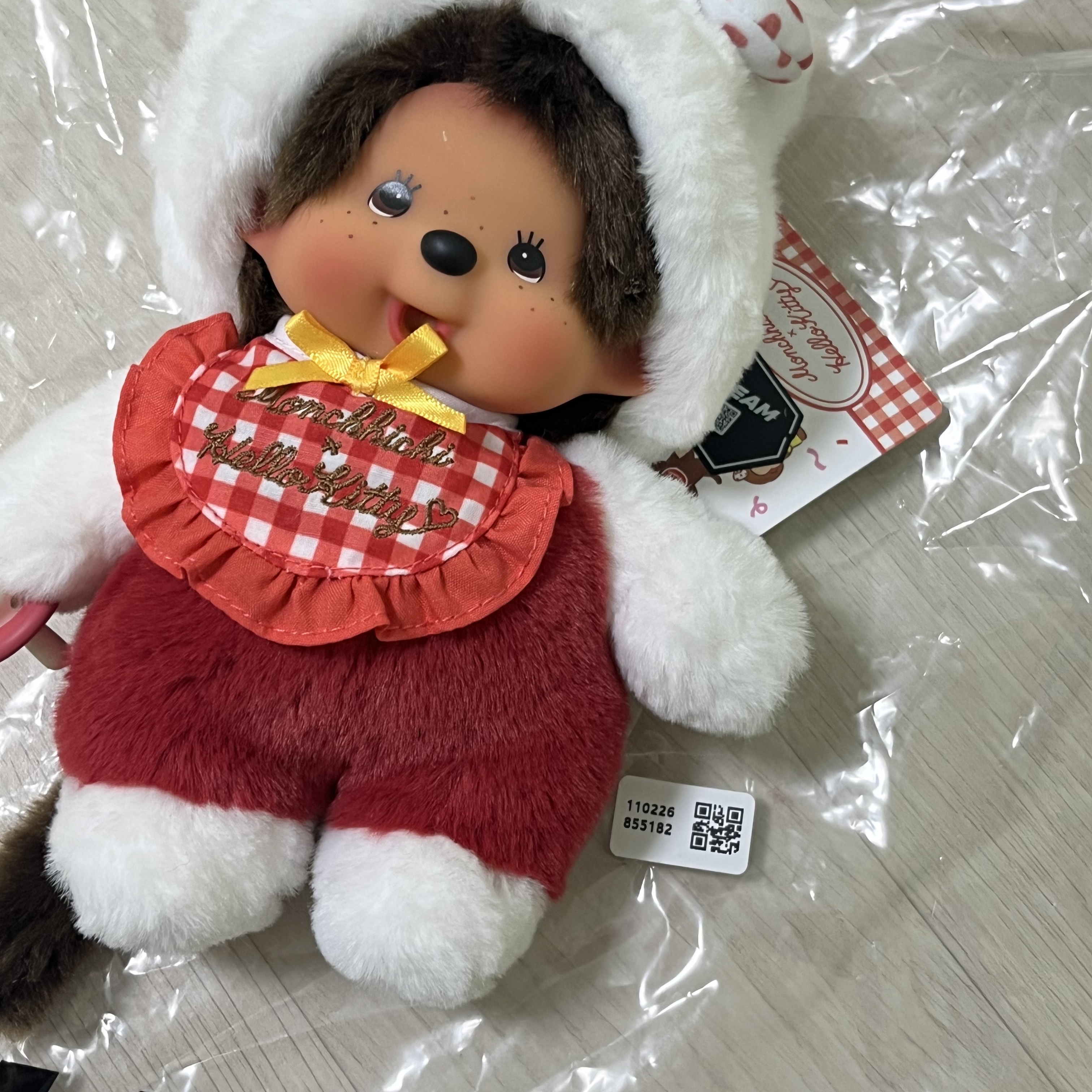 Monchhichi x Hello Kitty Gingham Check S Doll 착용 스타일 - 1