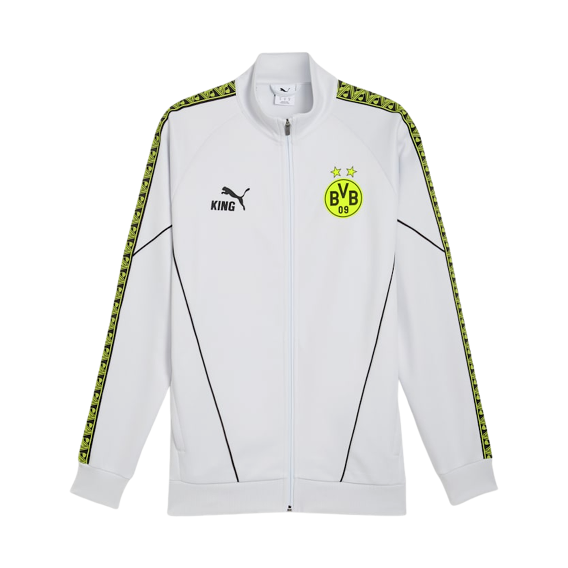 781688-02 Puma Borussia Dortmund King Anthem Jacket Silver Mist Yellow Alert