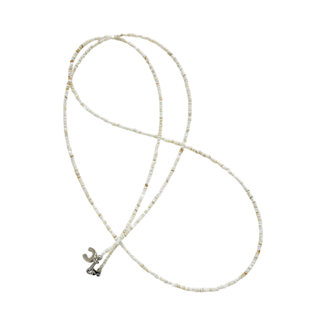 AHNK0044 August Harmony Nacre Tiny Beads Opera Necklace