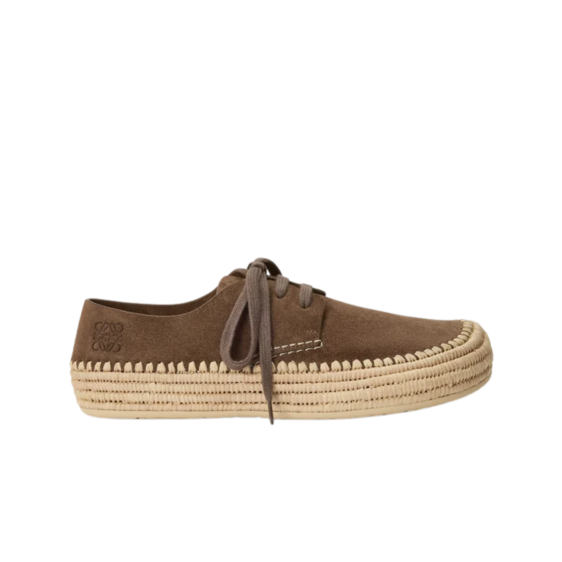 로에베 스웨이드 라피아 리오 레이스업 토프(Loewe Suede Raffia Lio Lace-Up Taupe)