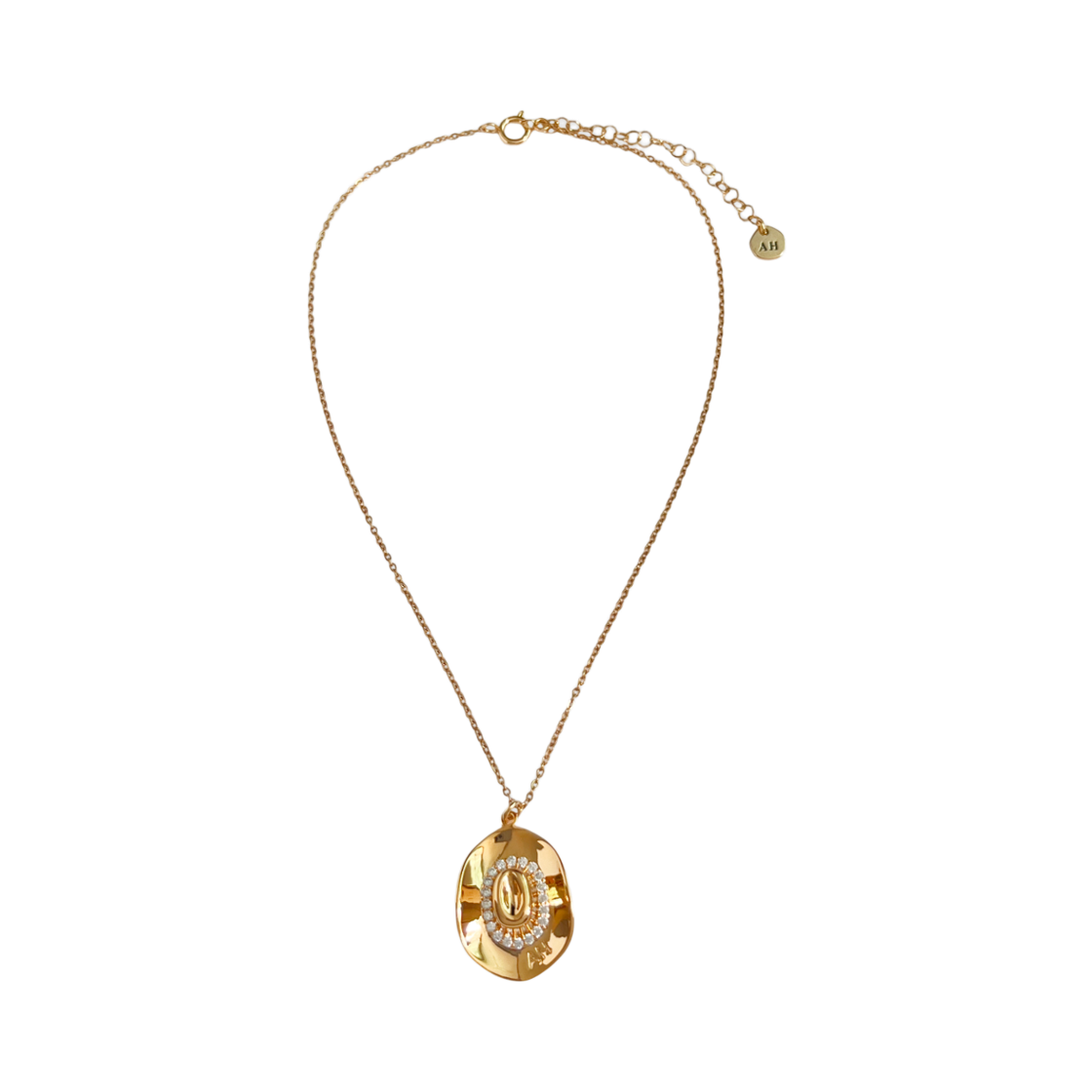 AHNK0014 August Harmony Cowboy Hat Necklace Gold