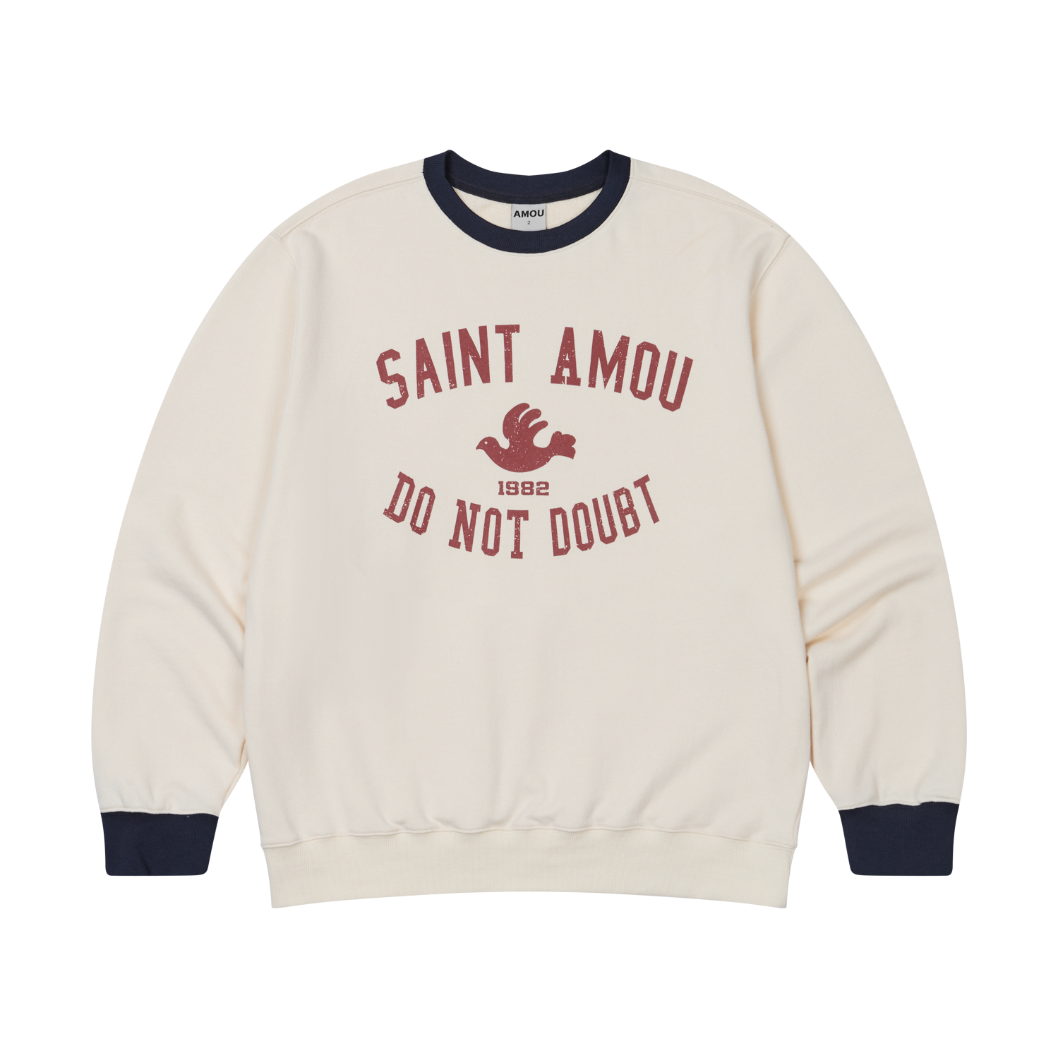 AM25FWMT02CR AMOU Saint Amou Ringer Sweat Shirts Cream