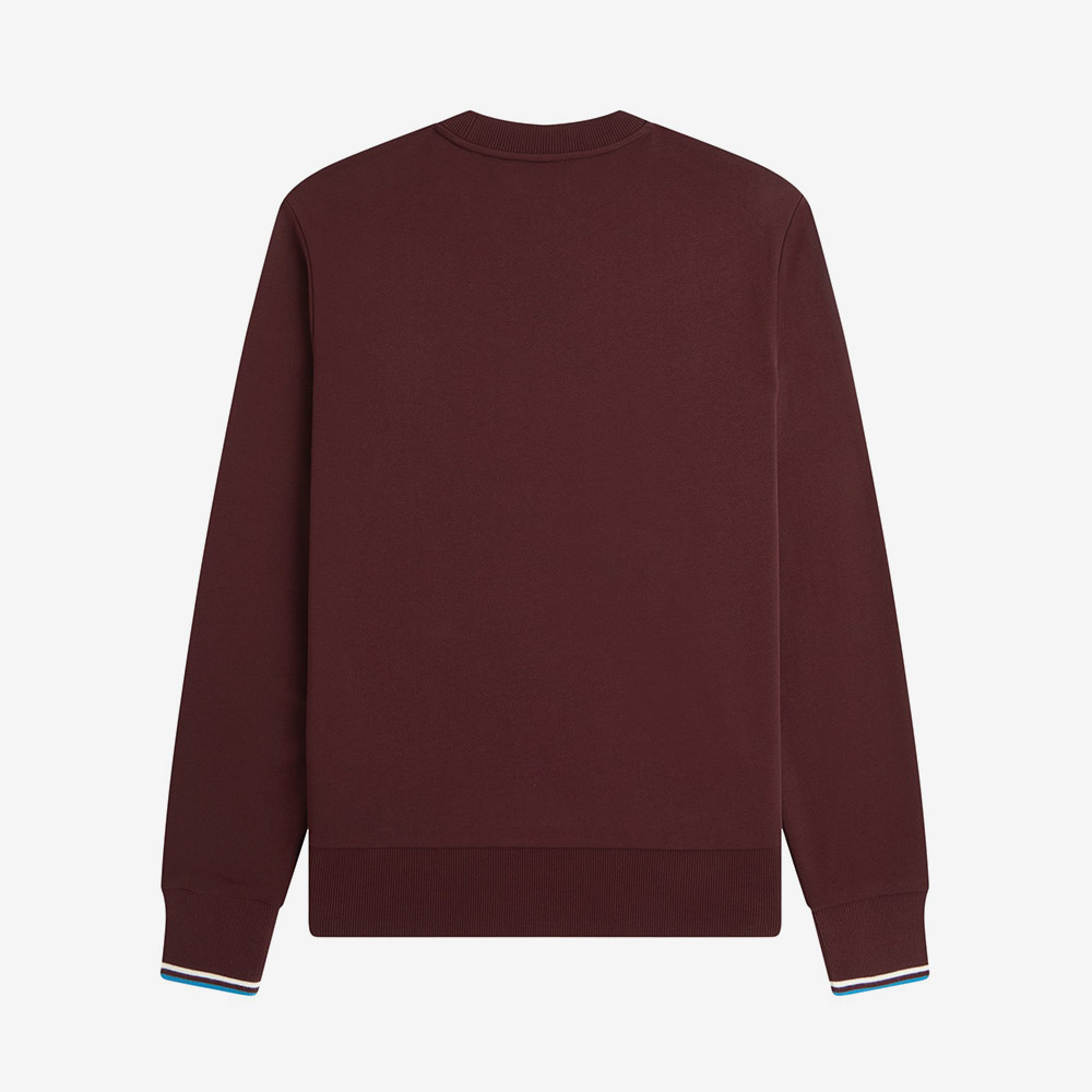 프레드페리 크루넥 스웻셔츠 옥스 블러드 에크루 코트블루(Fred Perry Crew Neck Sweatshirt Oxblood Ecru Court Blue) - 6