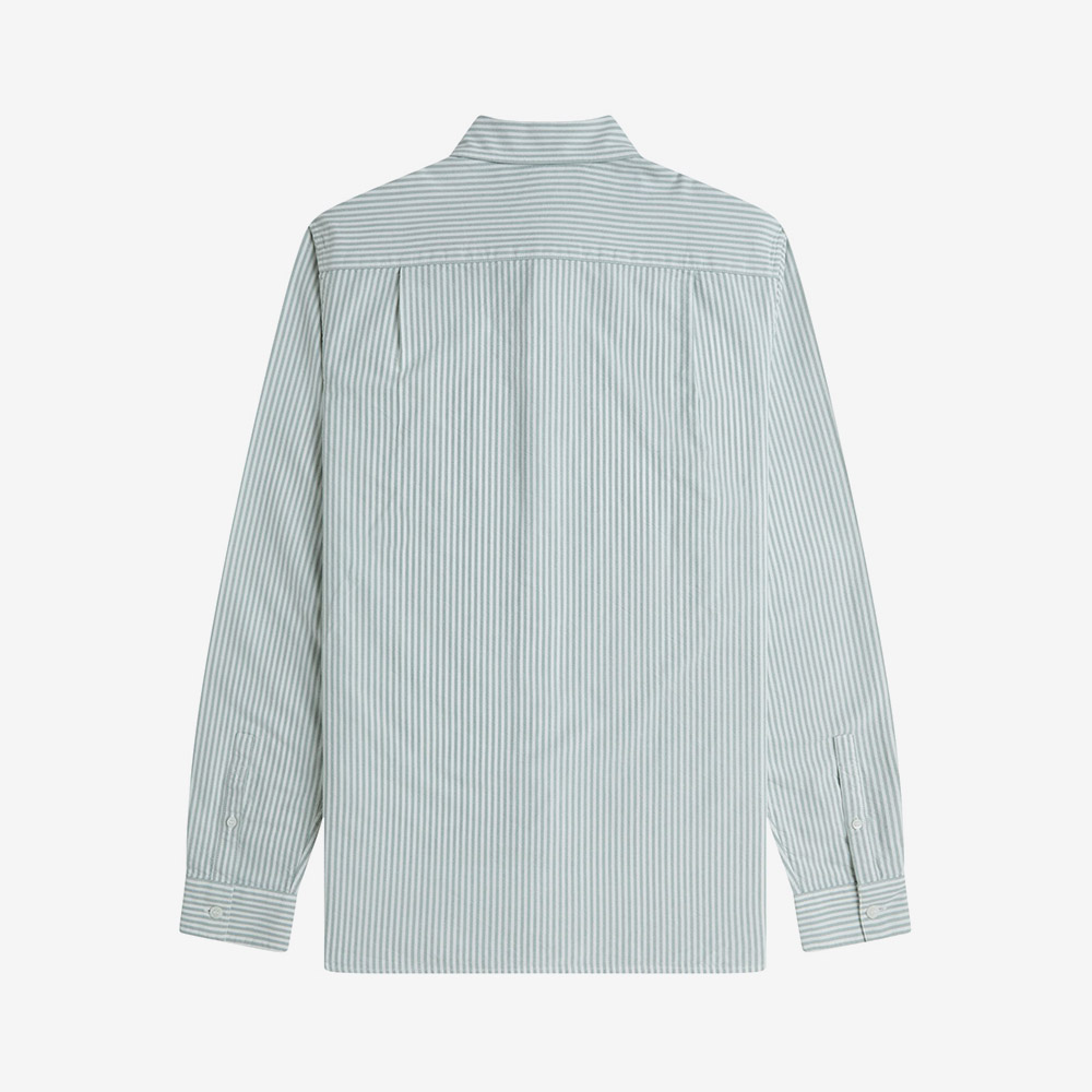 프레드페리 롱슬리브 옥스포드 스트라이프 셔츠 베이리프 스노우화이트(Fred Perry Long Sleeve Oxford Stripe Shirt Bayleaf Snow White) - 6