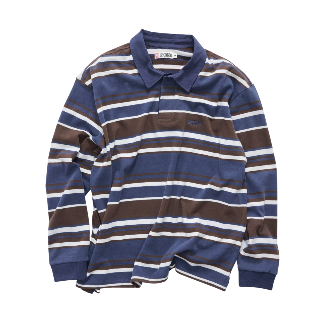 에스더블 피치 스트라이프 럭비 저지 네이비(S/Double Peach Stripe Rugby Jersey Navy)