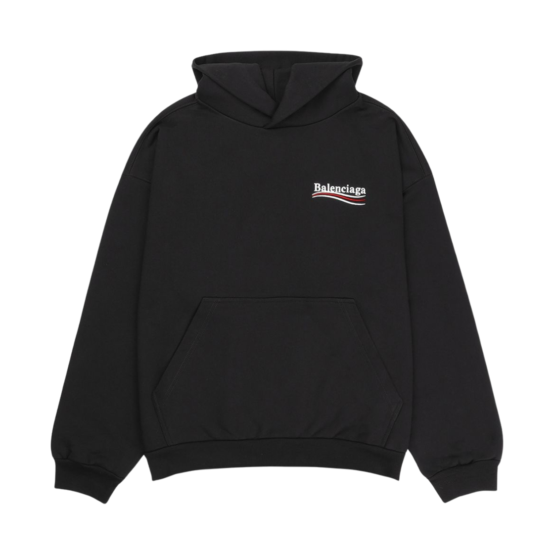 발렌시아가 미디움 핏 후드 블랙 화이트(Balenciaga Medium Fit Hoodie Black White)