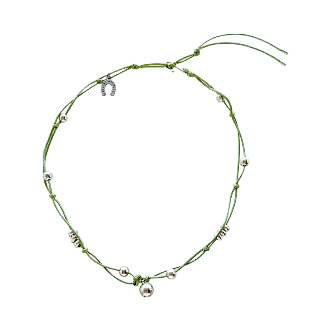 AHNK0033 August Harmony Cowgirl String Knot Necklace Green