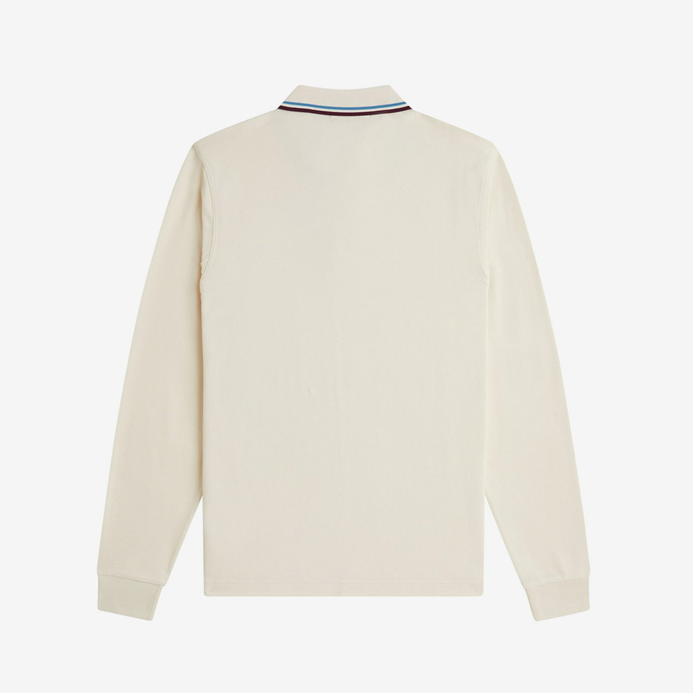 프레드페리 M3636 롱슬리브 트윈 팁 프레드페리 셔츠 에크루 코트블루 옥스 블러드(Fred Perry M3636 Long Sleeve Twin Tipped Fred Perry Shirt Ecru Court Blue Oxblood) - 6