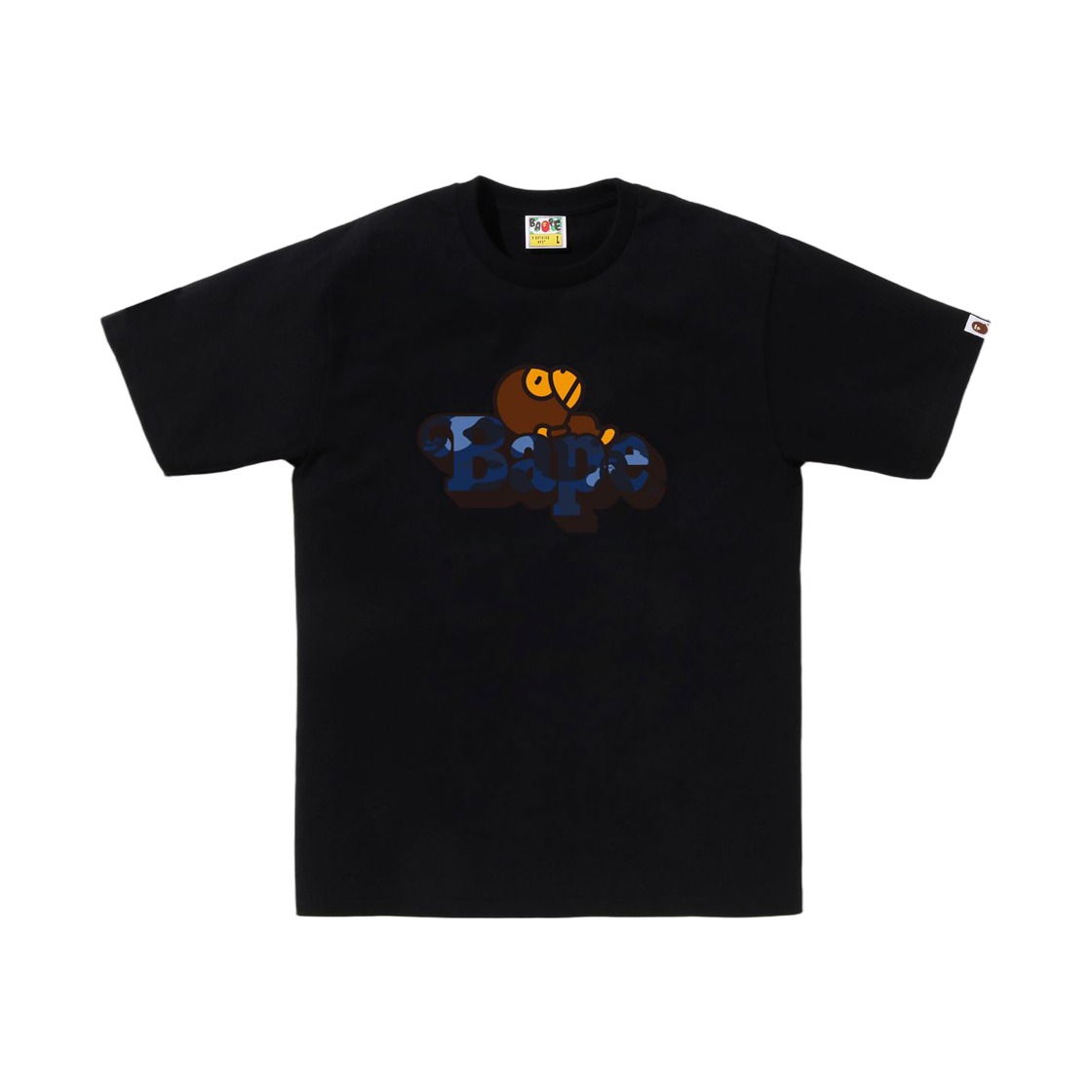 2L80-110-005 BAPE Color Camo Milo On Bape T-Shirt Black Navy