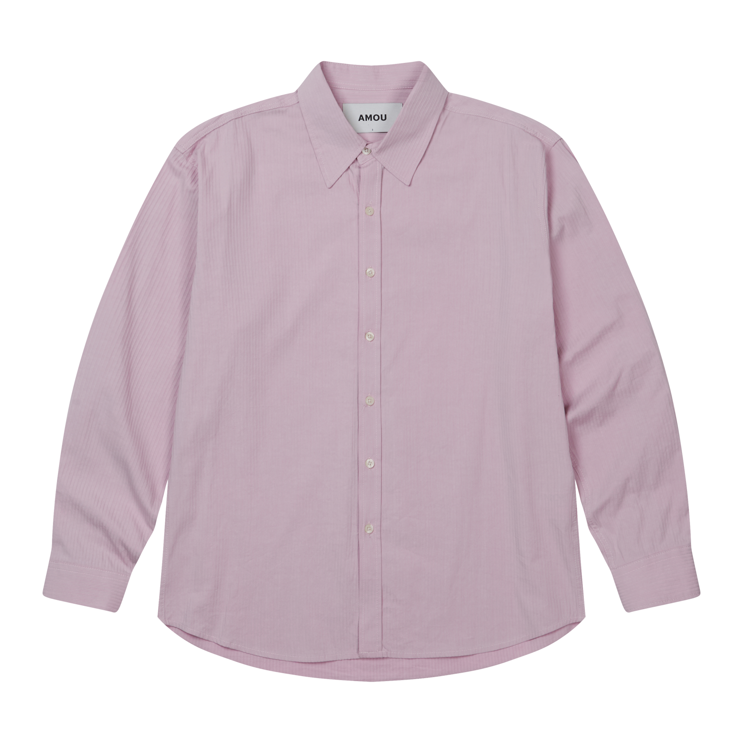 AM25FWJSH01IP AMOU Solid Stripe Bio Shirts Indigo Pink