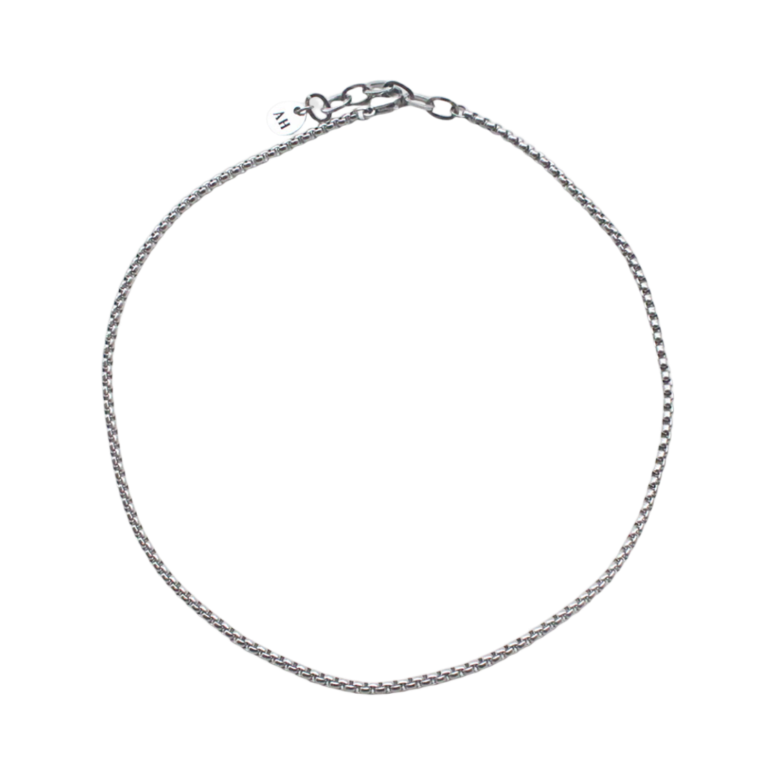AHNK0002 August Harmony Box Chain Necklace Silver