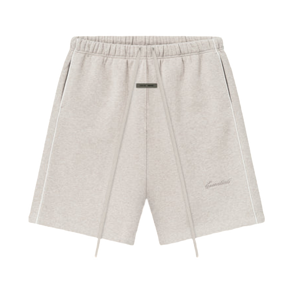 - Essentials Relaxed Fleece Sweatshort With Piping Heather Stone Cloud White - 25SS