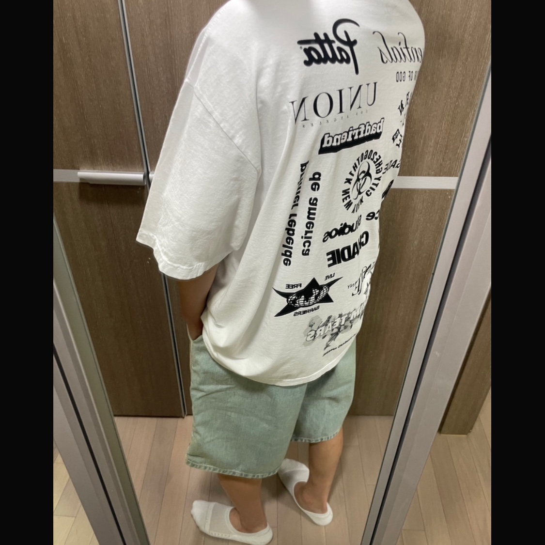 Fear of God Striped Insert Shorts Blue 착용 스타일 - 2