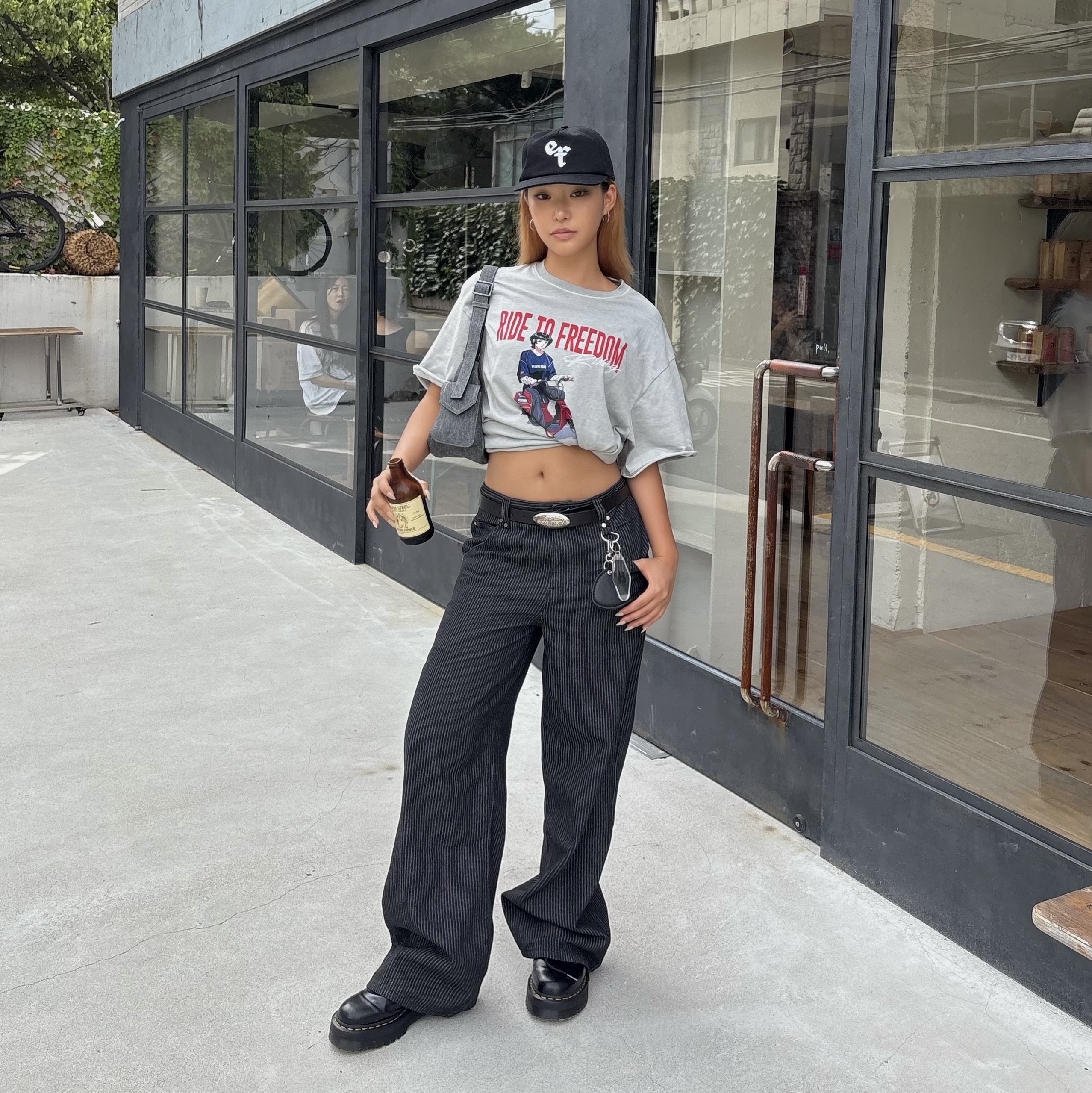 [KREAM 단독] Honda x Tree13 Squash Short Sleeve Pigment Charcoal 착용 스타일 - 1
