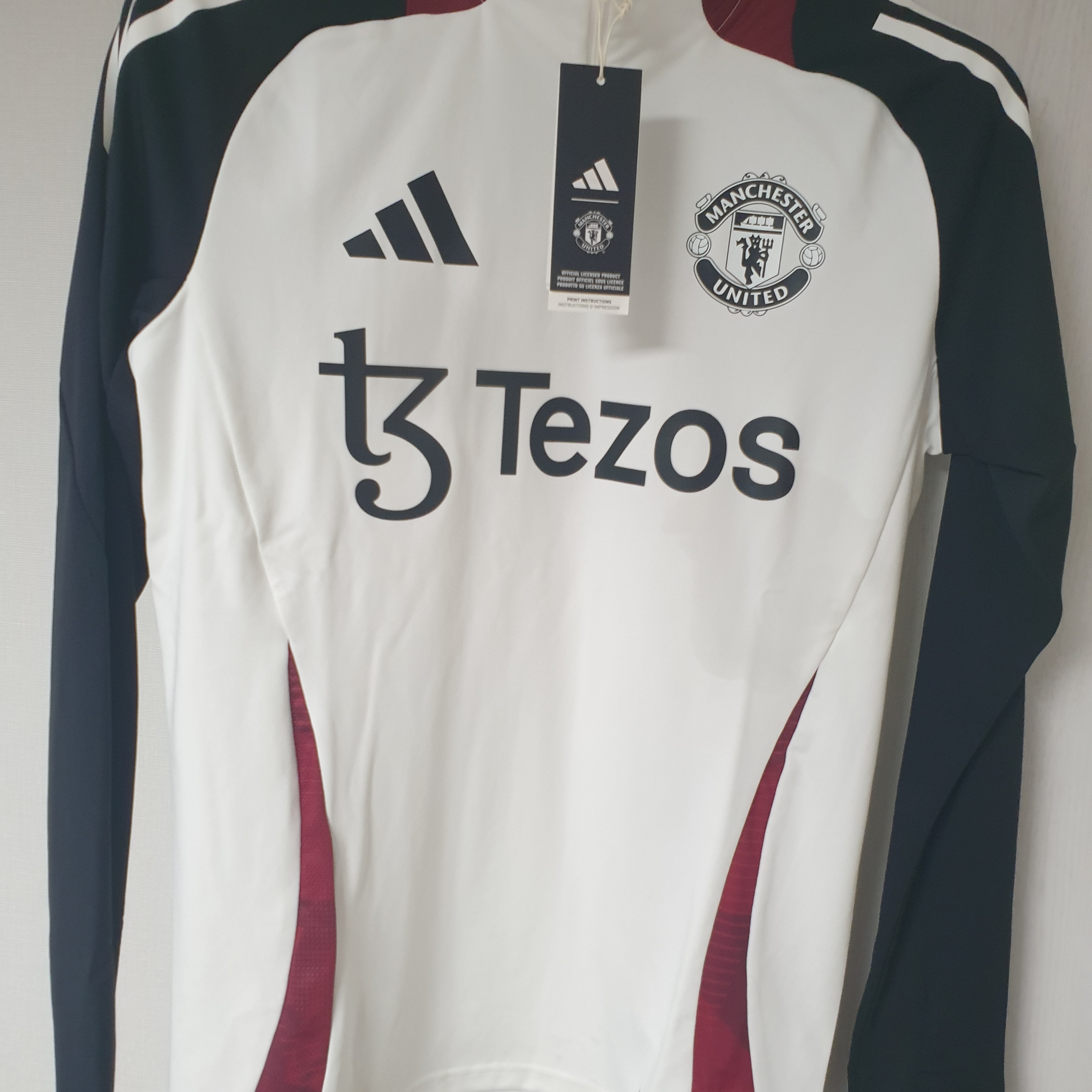 Adidas Manchester United Tiro 24 Training Top Off White Black - KR Sizing 착용 스타일