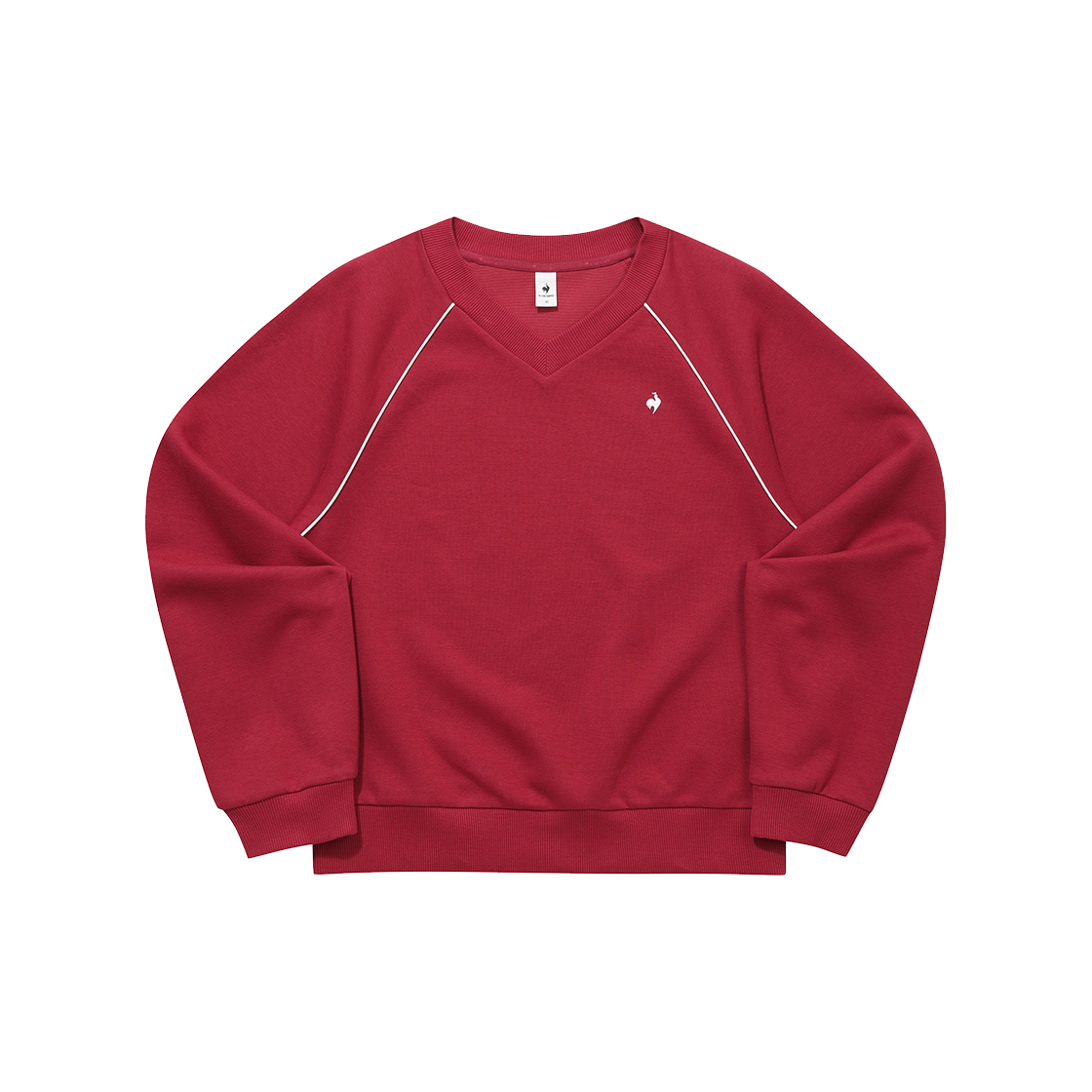 QQ322LFS91_DRD0 le coq sportif Women’s Essential Loose V-Neck Sweatshirt Deep Red