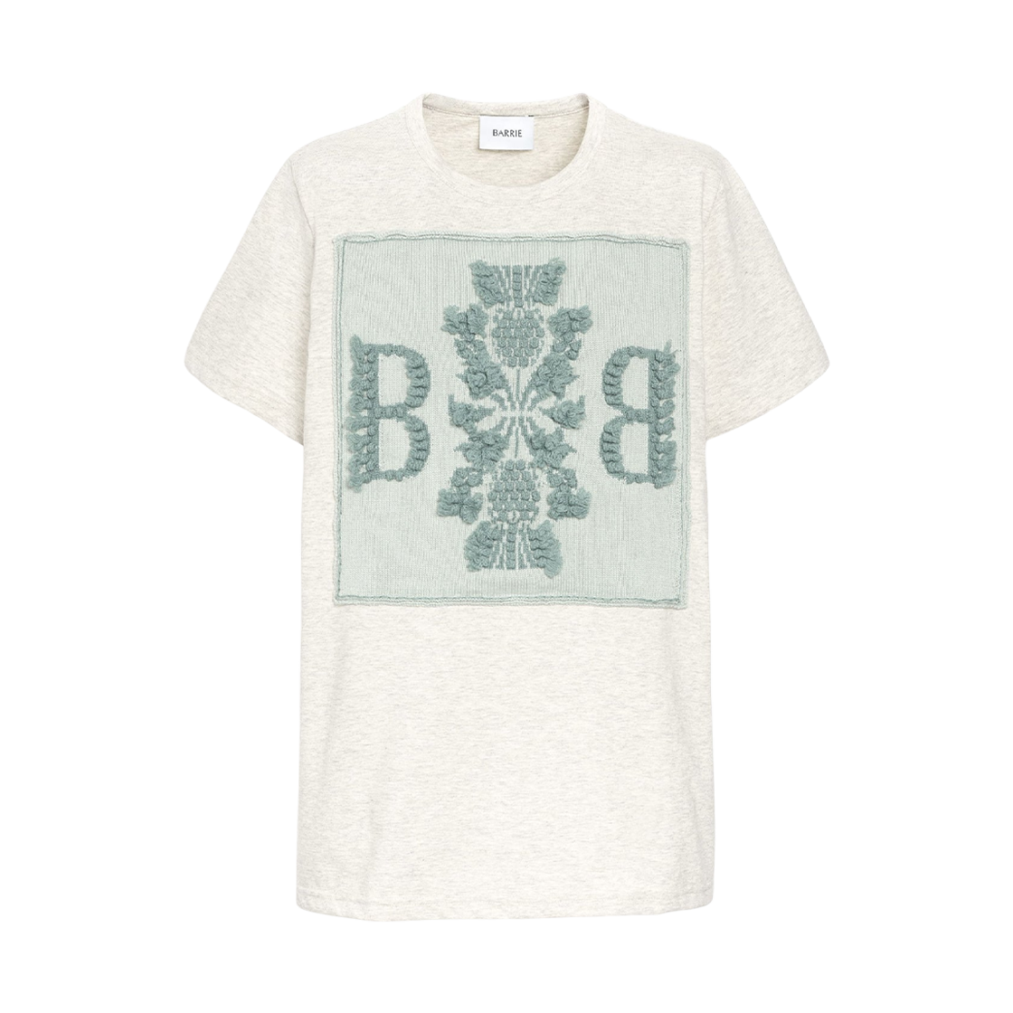 배리 로고 캐시미어 패치 코튼 티셔츠 민트(Barrie Logo Cashmere Patch Cotton T-Shirt Mint)