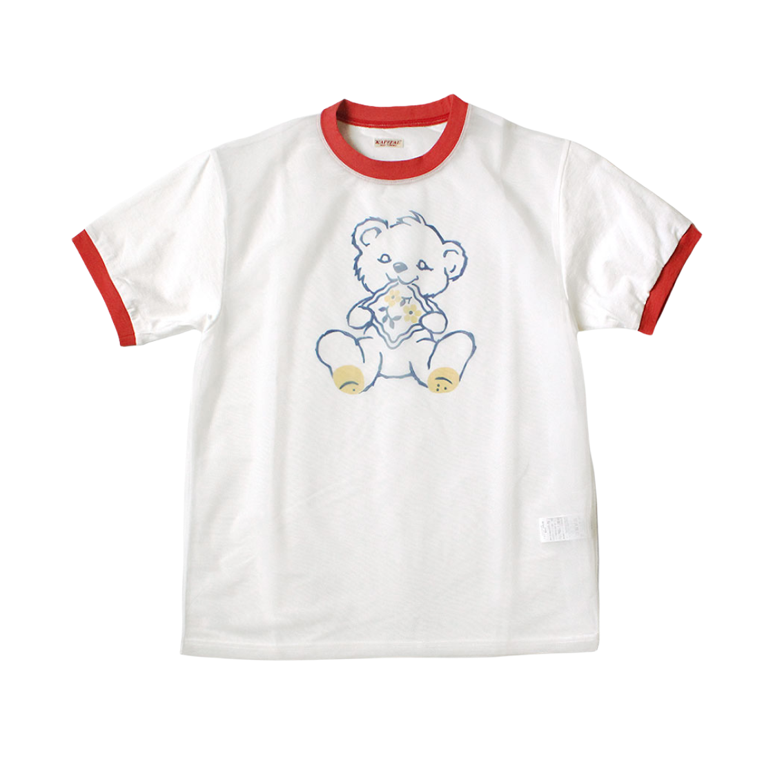 K2506SC231 Kapital Sheer Jersey x 20 Jersey Ringer T-Shirt Peckish Little Bear Pt Red