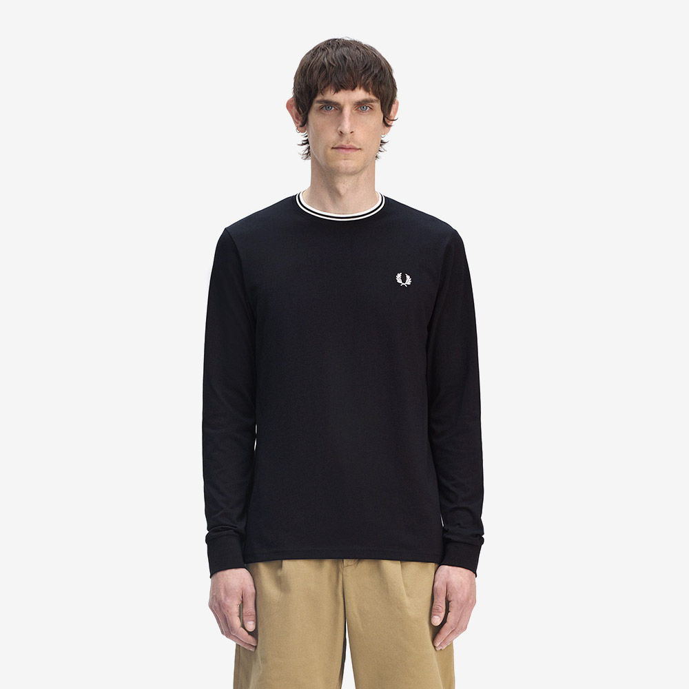 프레드페리 롱슬리브 트윈 팁 티셔츠 네이비(Fred Perry Long Sleeve Twin Tipped T-Shirt Navy) - 2