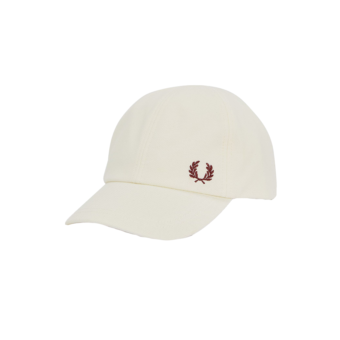CFPU2536726-V84 Fred Perry Pique Classic Cap Ecru Oxblood