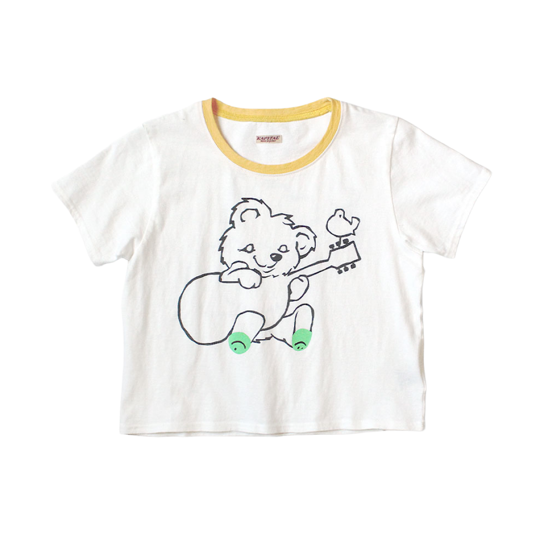K2506SC230 (W) Kapital 20 Jersey Cropped T-Shirt Little Bear & Harmony Pt Yellow