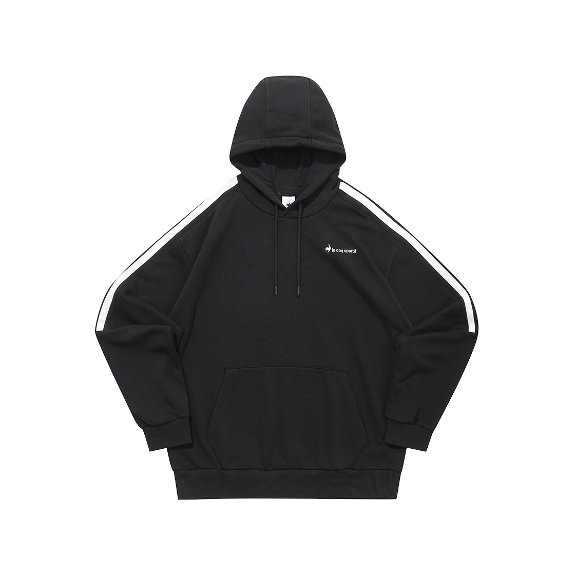 QQ323LHD92_BLK0 le coq sportif Unisex Sunday Hooded T-Shirt Black