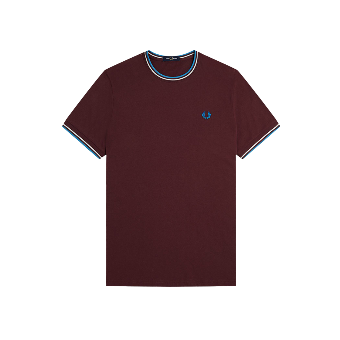 프레드페리 트윈 팁 티셔츠 옥스 블러드 에크루 코트블루(Fred Perry Twin Tipped T-Shirt Oxblood Ecru Court Blue) - 1