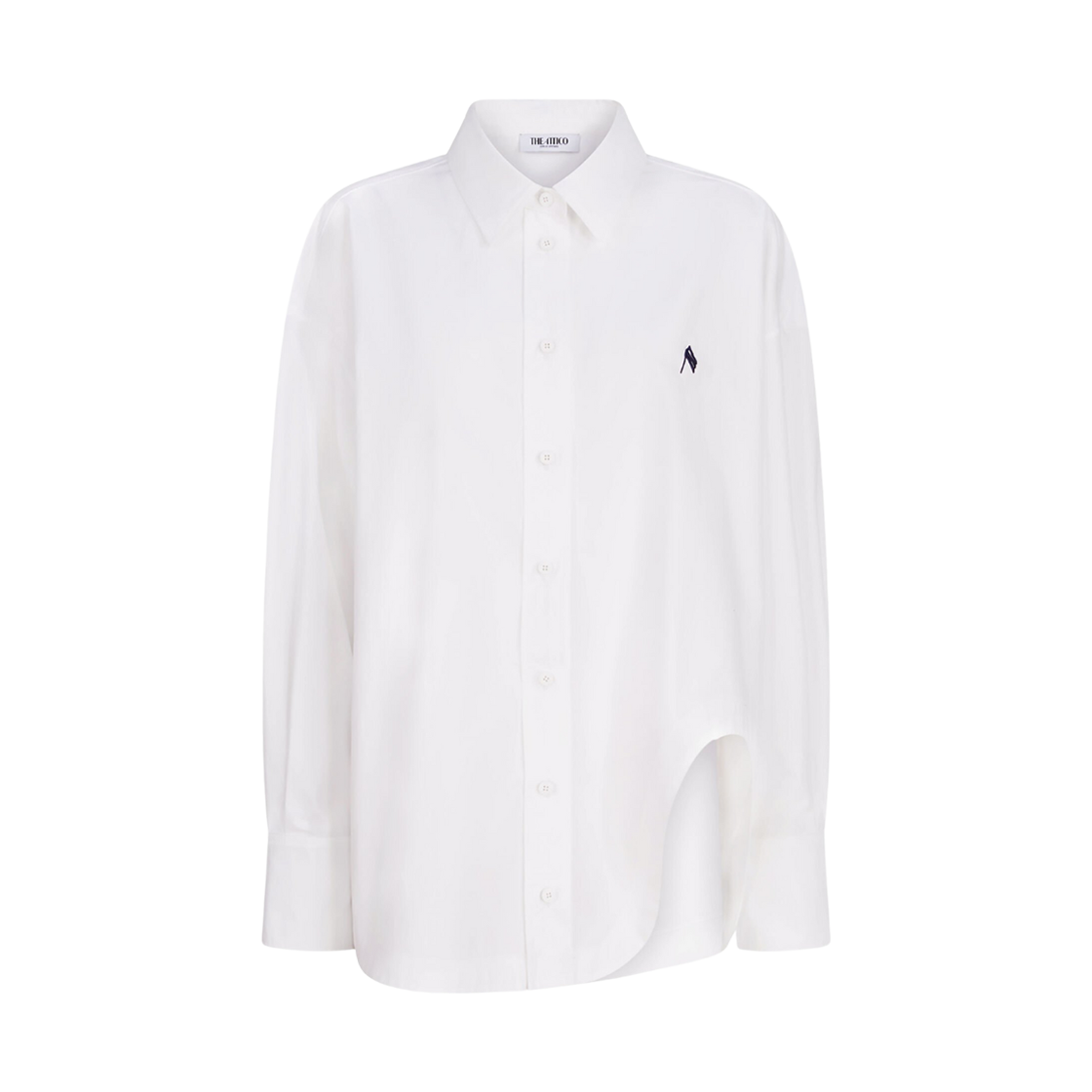 (W) 디 아티코 다이애나 셔츠 화이트 네이비 블루((W) The Attico Diana Shirt White Navy Blue)