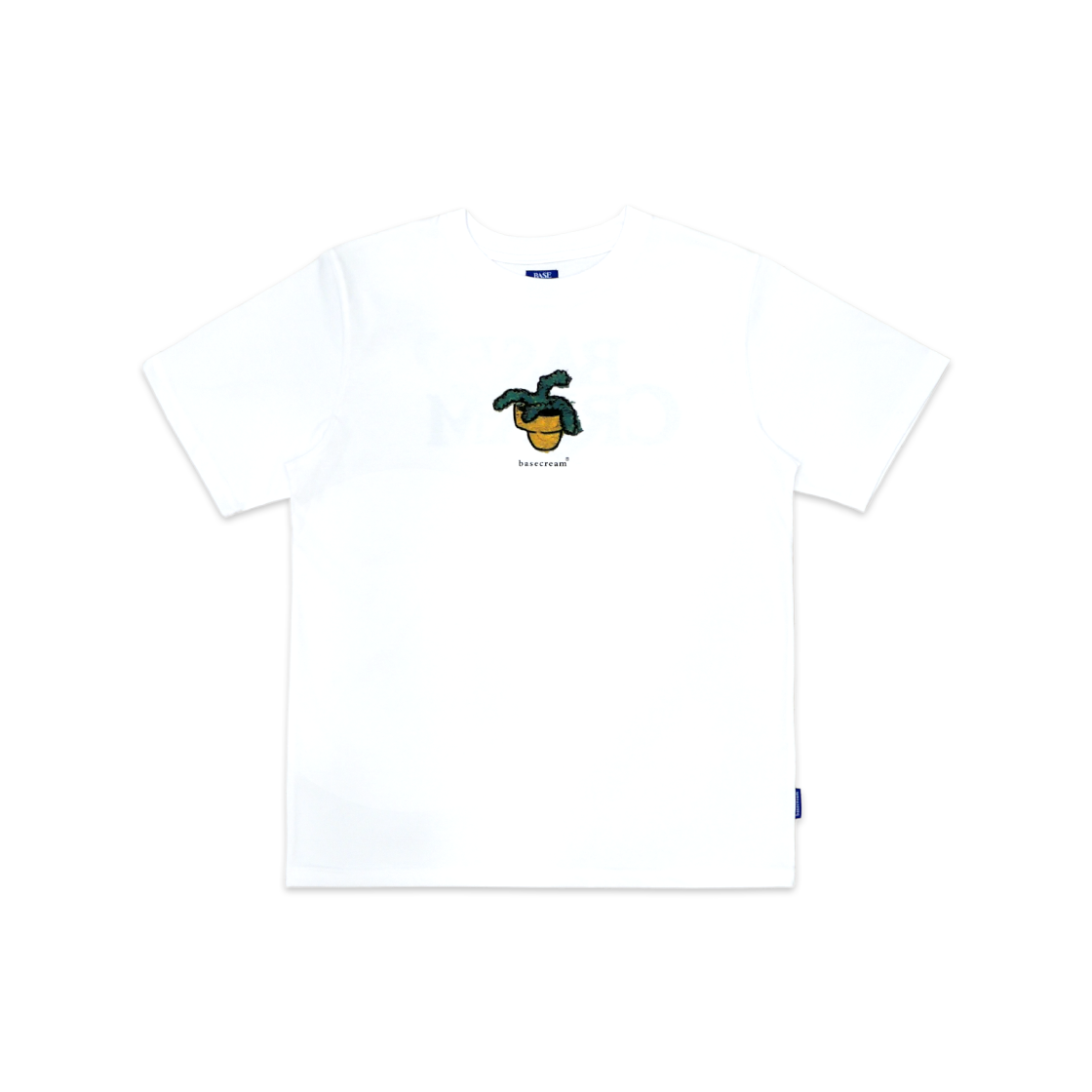 베이스크림 x 부르르 오브젝트 티셔츠 화이트(Basecream BCxBRR Object Tee White)