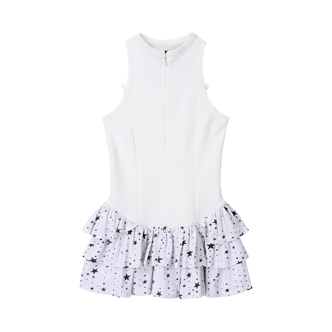 클럿 스튜디오 엔젤 티어드 드레스 화이트 스타(Clut Studio Angel Tiered Dress White Star)