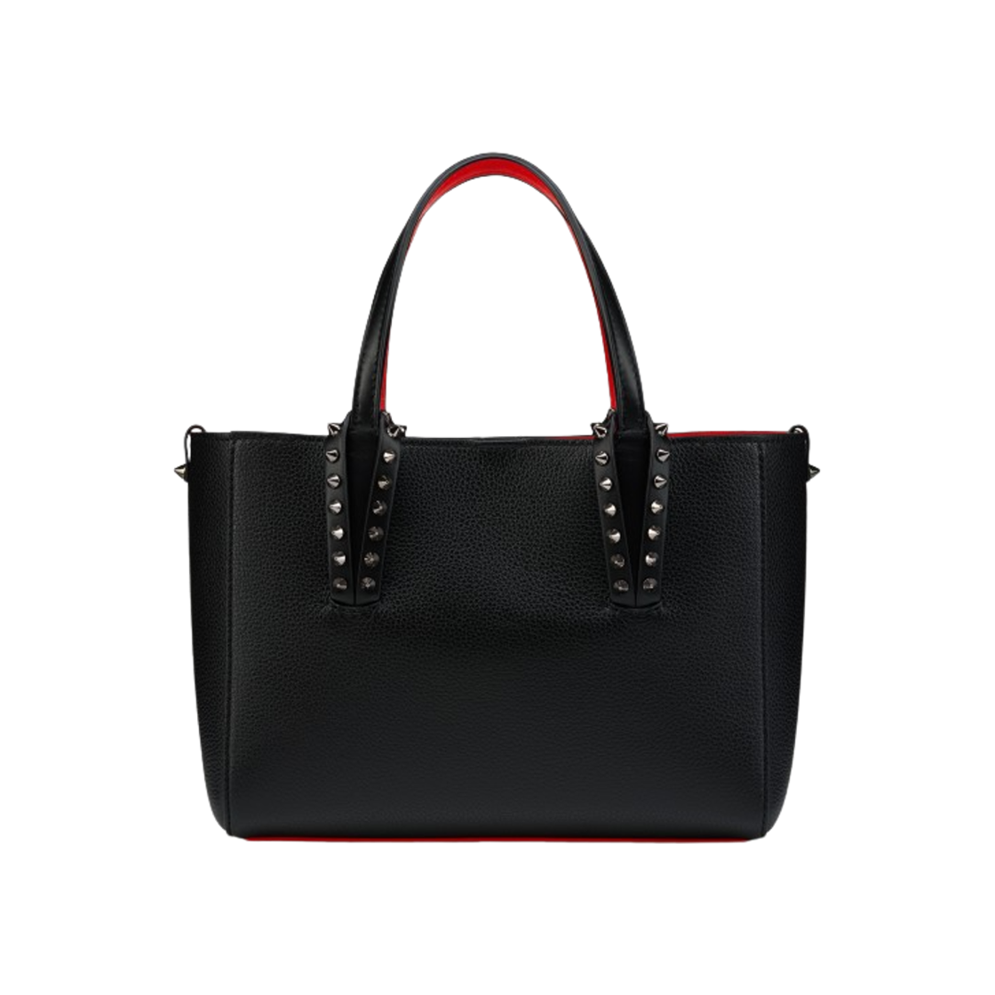 3255086B078 Christian Louboutin Cabata Mini Soft Calf Leather and Spikes Tote Bag Black Gun Metal