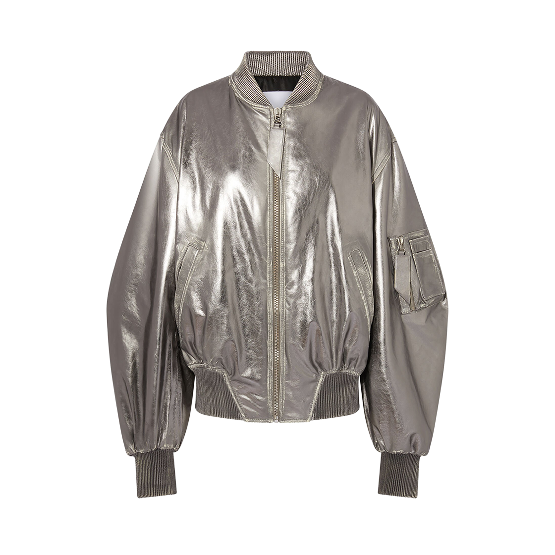 (W) 디 아티코 안자 봄버 실버((W) The Attico Anja Bomber Silver)