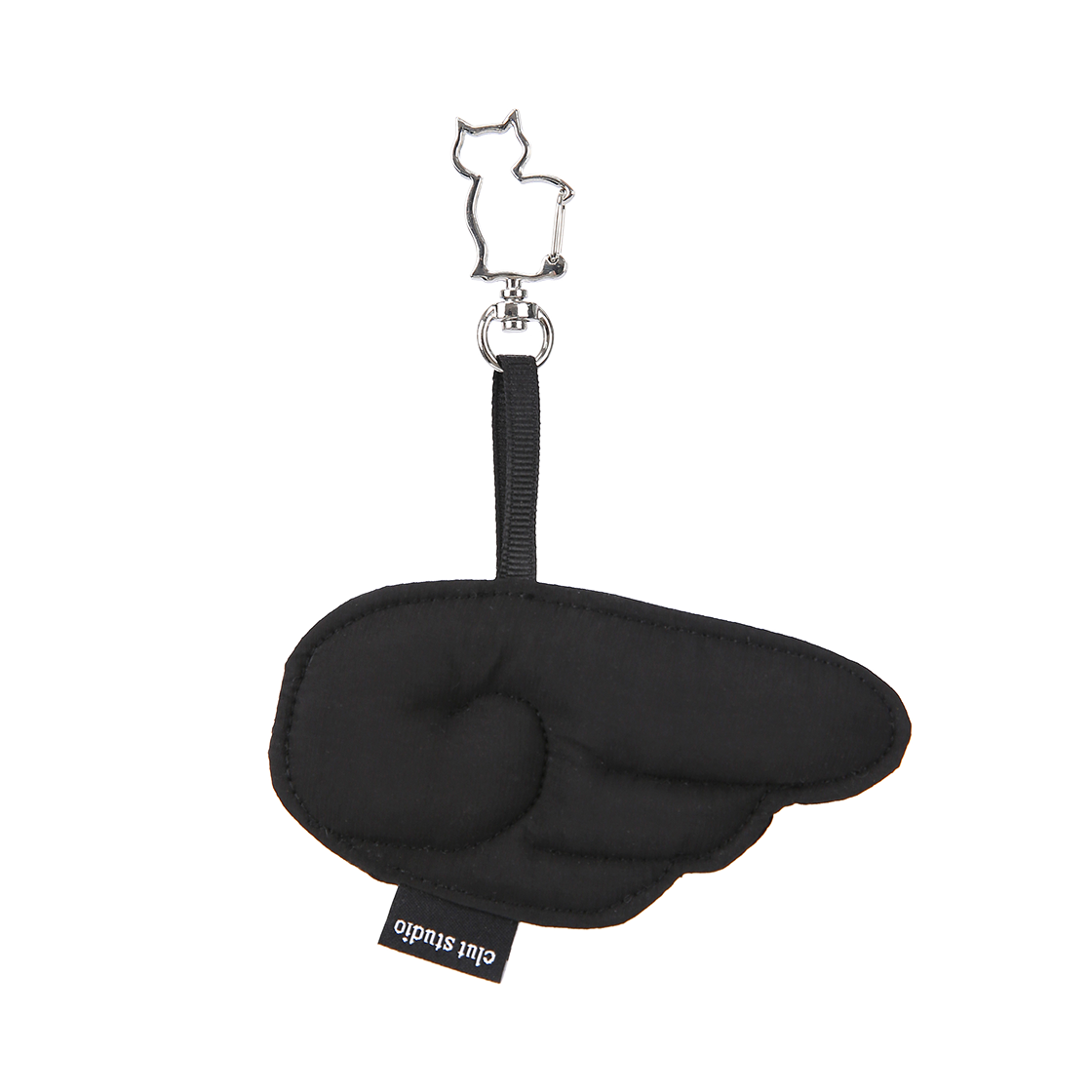 클럿 스튜디오 퍼피 윙 키링 블랙(Clut Studio Puffy Wing Keyring Black)