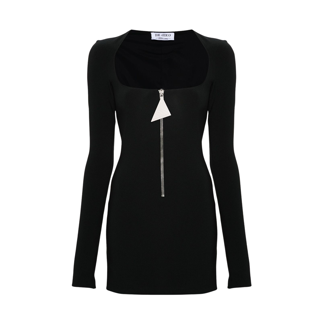 (W) 디 아티코 스쿱 넥 미니 드레스 블랙((W) The Attico Scoop Neck Mini Dress Black)