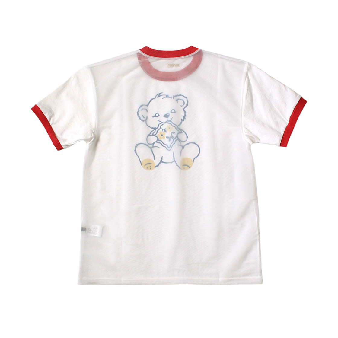 캐피탈 시어 저지 x 20 저지 링거 티셔츠 패키쉬 리틀 베어 Pt 레드(Kapital Sheer Jersey x 20 Jersey Ringer T-Shirt Peckish Little Bear Pt Red) - 2