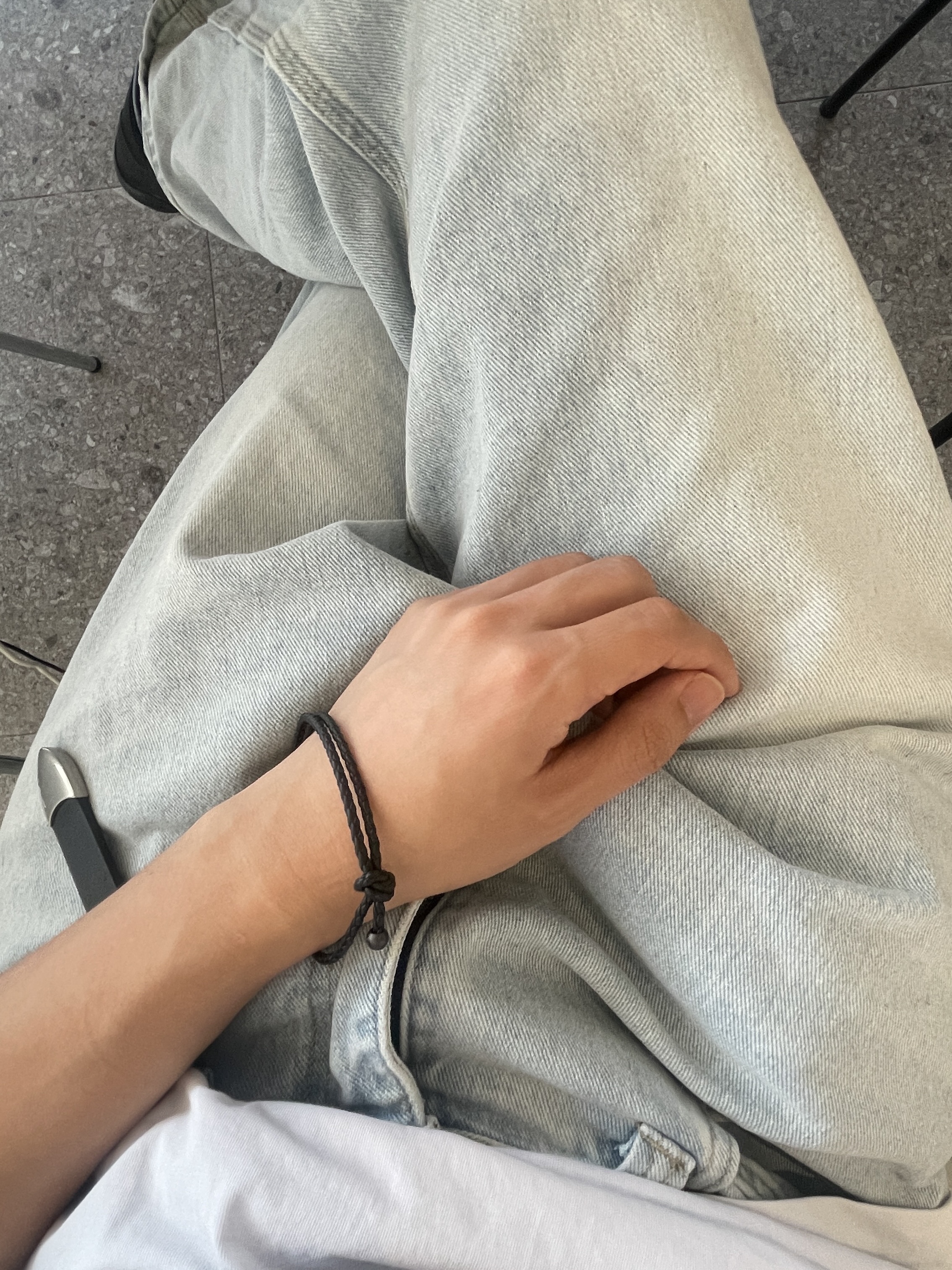 noun Wide Denim Pants Light Blue 착용 스타일 - 5