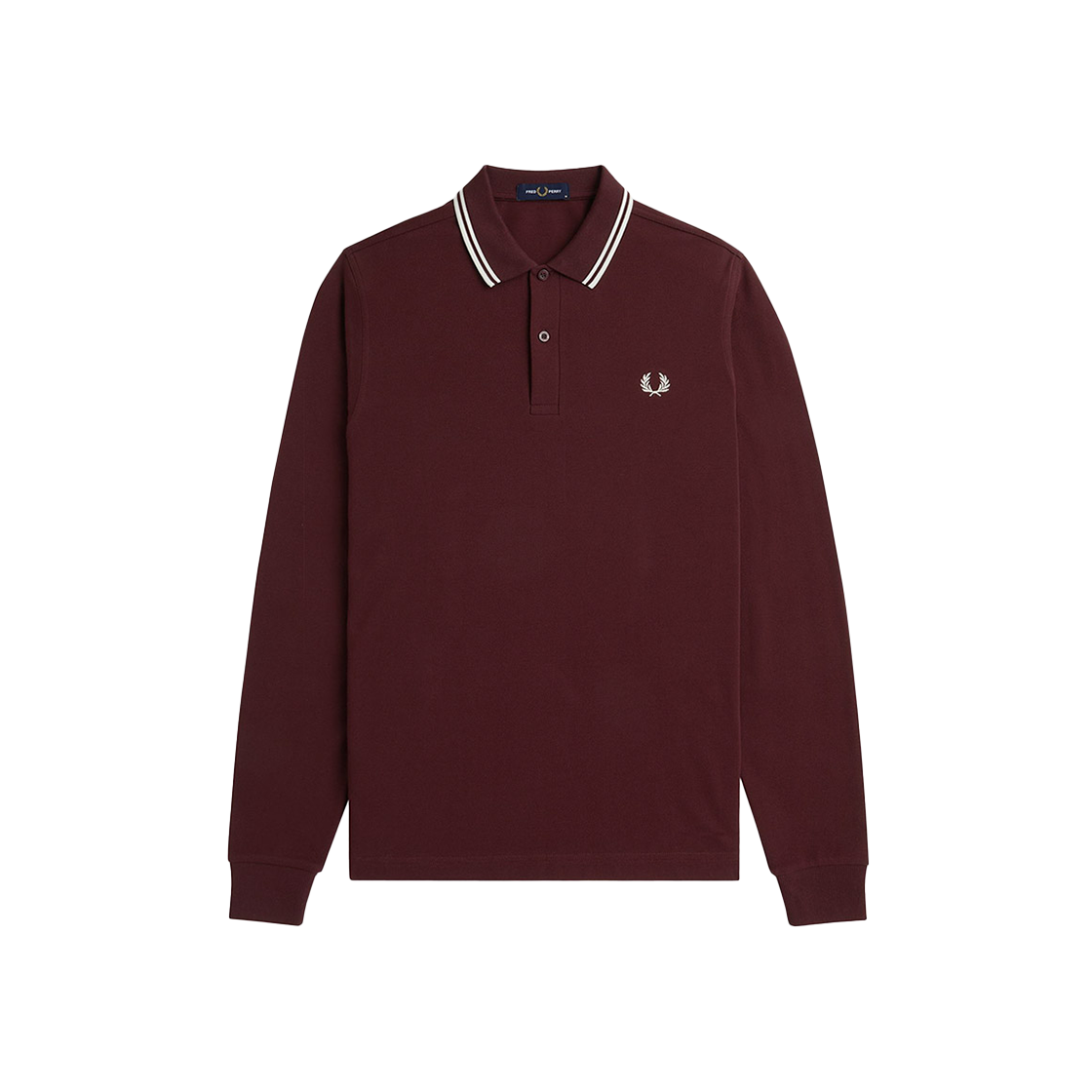 프레드페리 M3636 롱 슬리브 트윈 팁 프레드페리 셔츠 옥스블러드 에크루(Fred Perry M3636 Long Sleeve Twin Tipped FP Shirt Oxblood Ecru) - 1