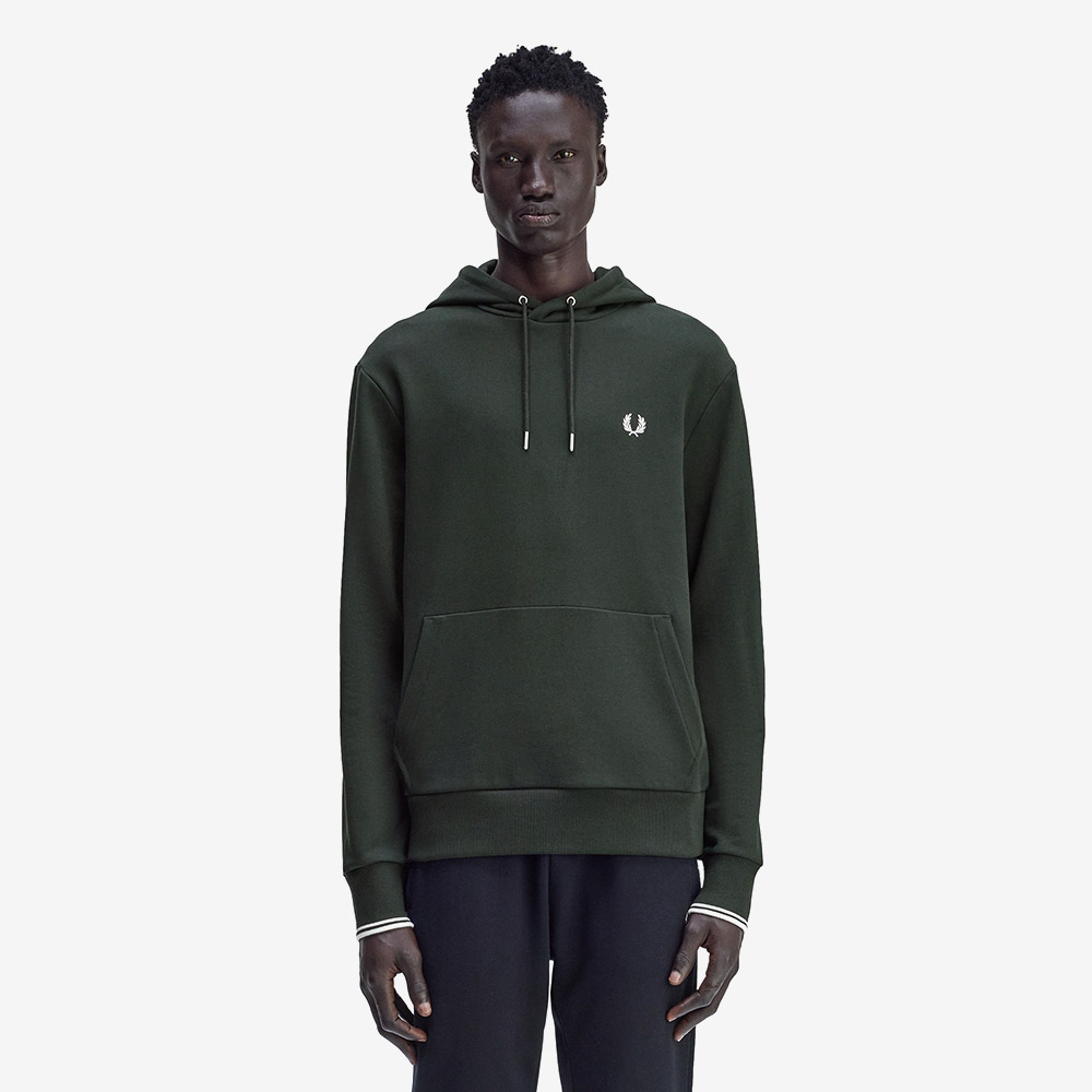 프레드페리 팁 후드 스웻셔츠 나이트그린 스노우화이트(Fred Perry Tipped Hooded Sweatshirt Night Green Snow White) - 6
