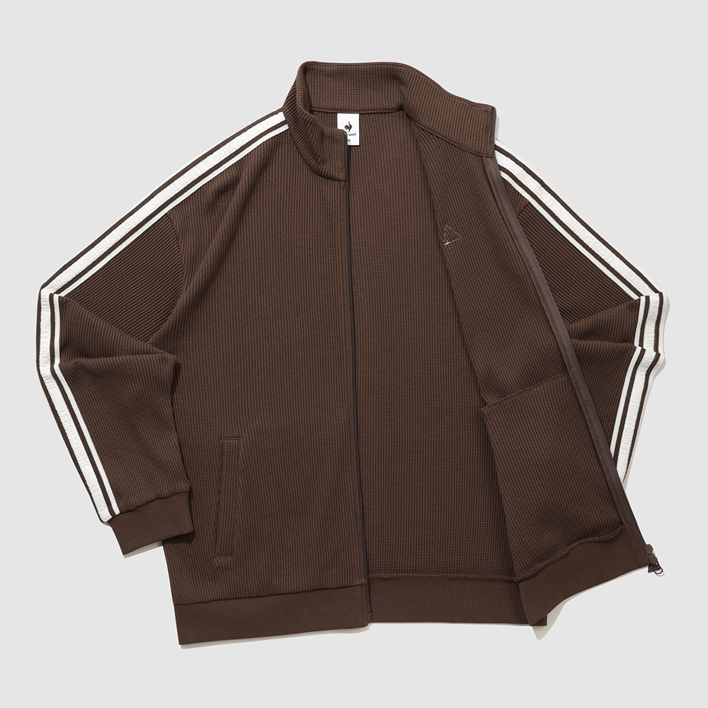 르꼬끄 스포르티브 유니 와플 선데이 루즈 트랙탑 - 브라운(QQ323LFT93)(le coq sportif Unisex Sunday Loose Waffle Track Top Brown) - 4