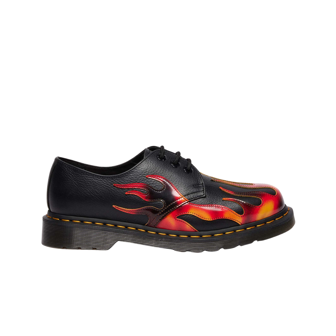 닥터마틴 1461 플레임 블랙 바이브런트 레드 DMS 옐로우(Dr. Martens 1461 Flame Black Vibrant Red DMS Yellow)